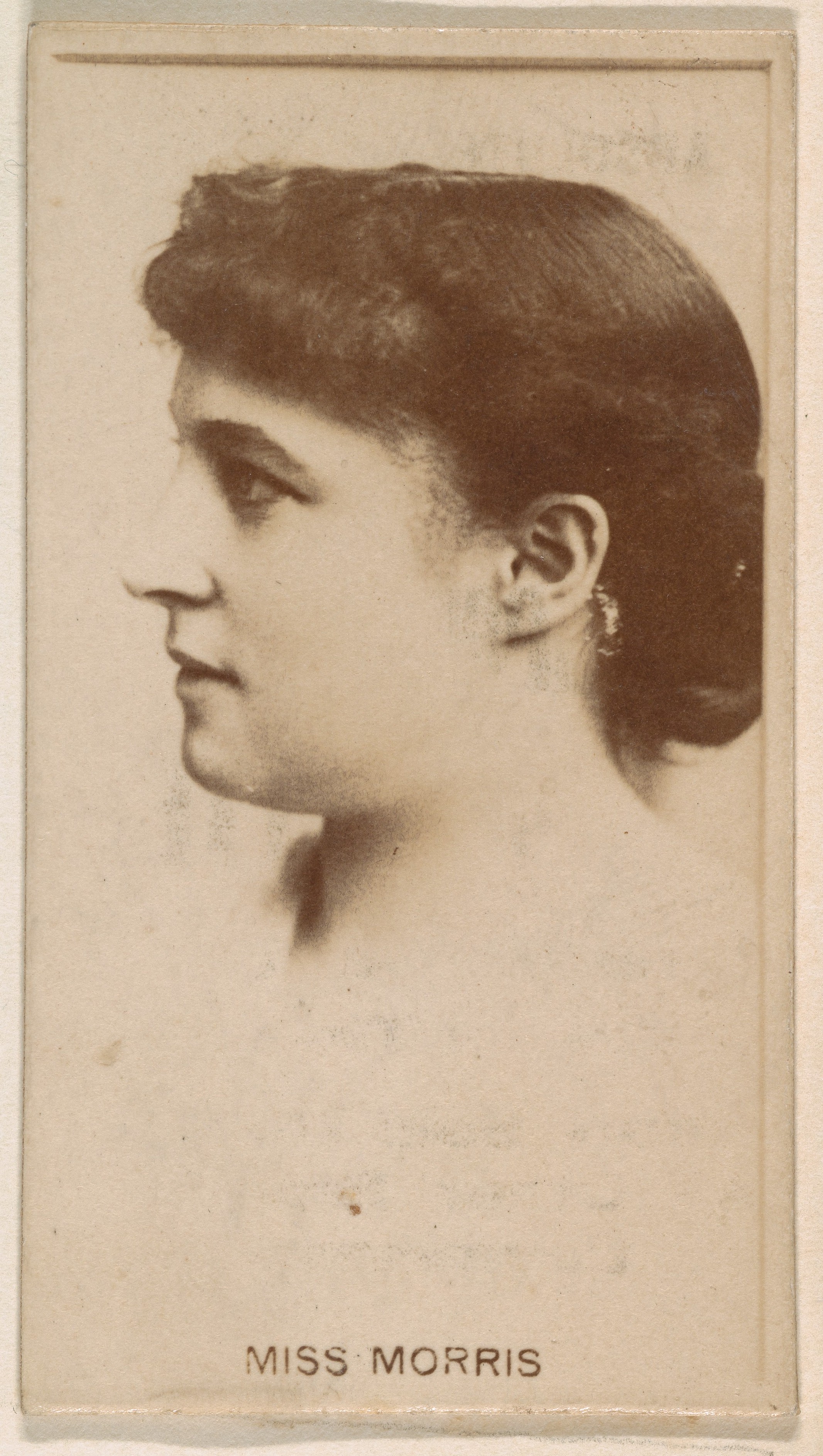 Kinney Brothers Tobacco Company, Miss Morris, from the Actresses series (N245) issued by Kinney Brothers to promote Sweet Caporal Cigarettes
