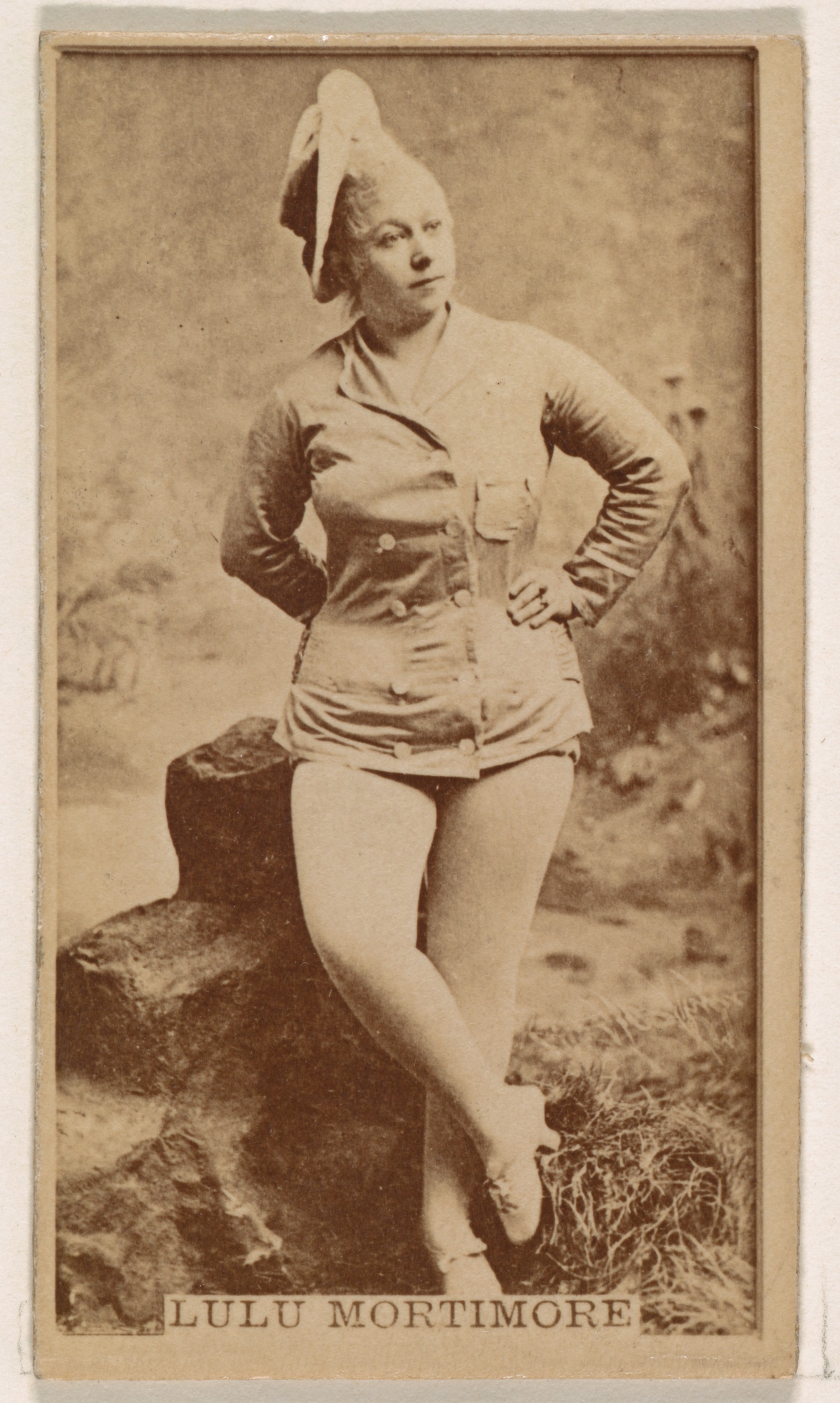 Lulu Mortimore, from the Actresses series (N245) issued by Kinney Brothers to promote Sweet Caporal Cigarettes