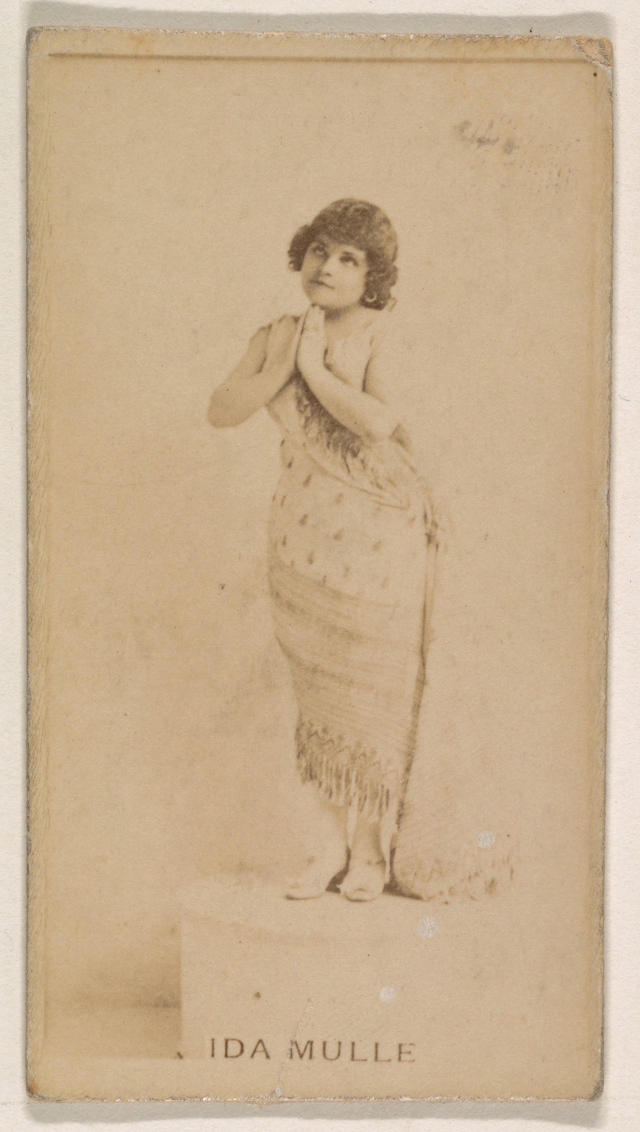 Ida Mulle, from the Actresses series (N245) issued by Kinney Brothers to promote Sweet Caporal Cigarettes