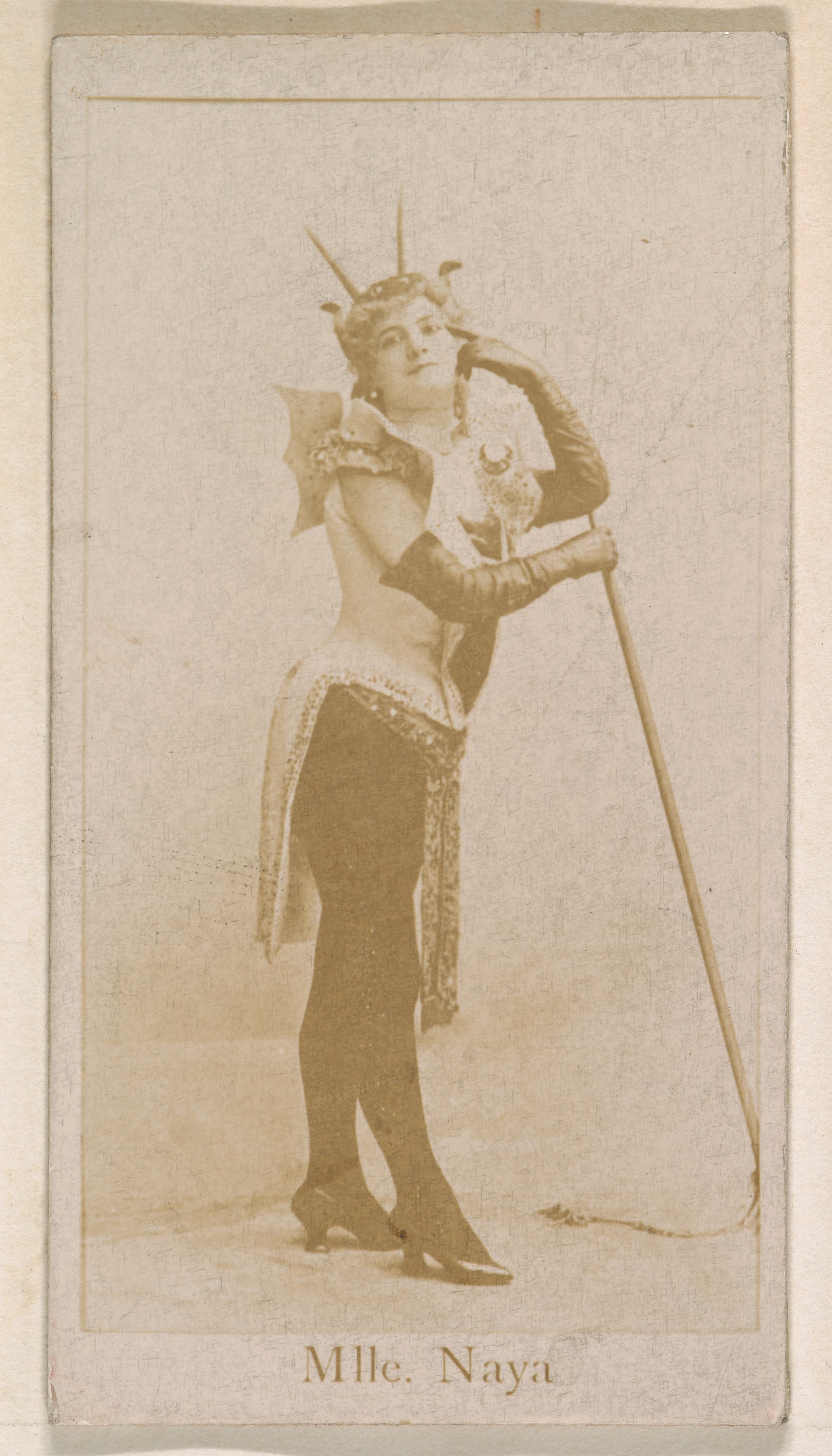 Mlle. Naya, from the Actresses series (N245) issued by Kinney Brothers to promote Sweet Caporal Cigarettes