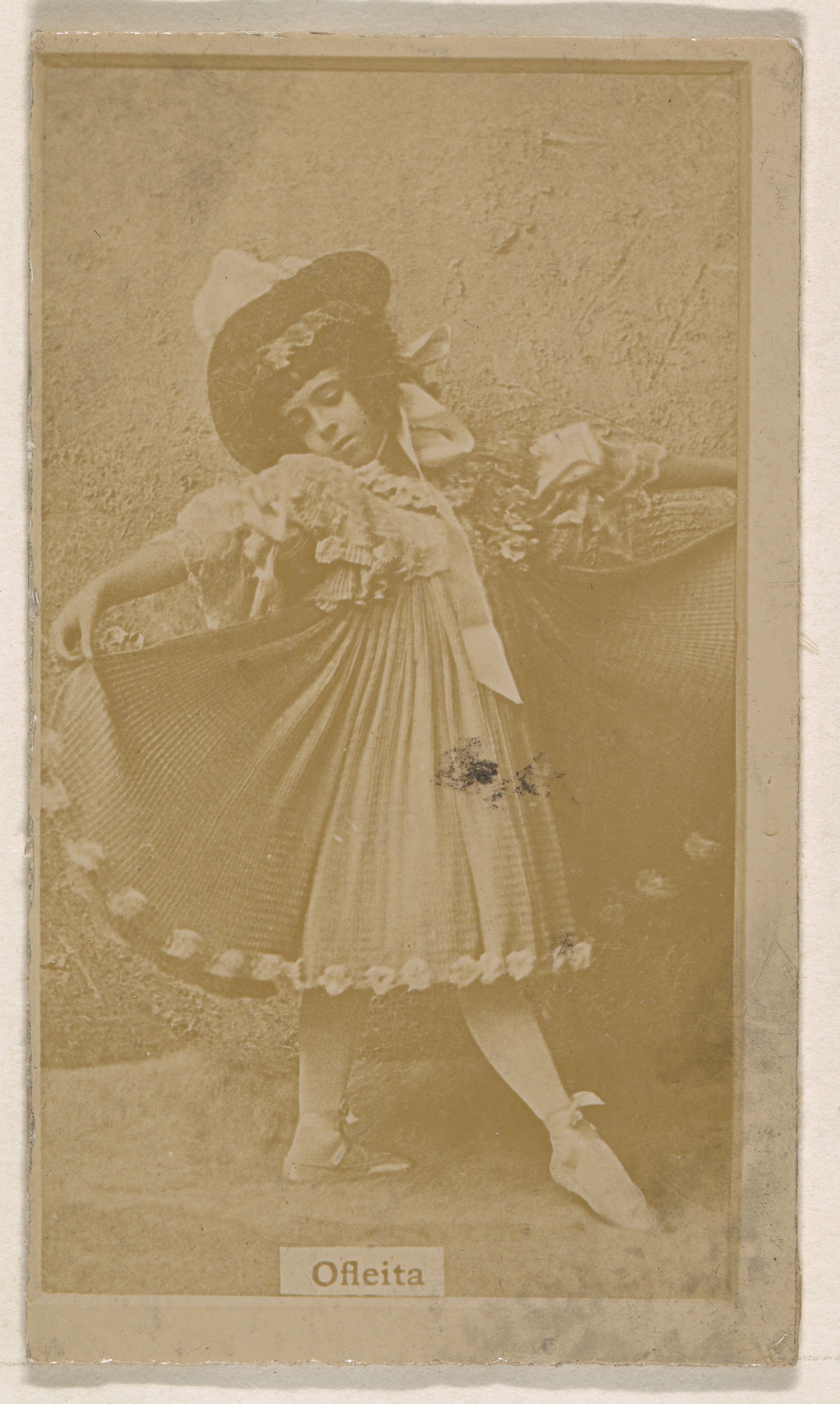 Miss Ofleita, from the Actresses series (N245) issued by Kinney Brothers to promote Sweet Caporal Cigarettes