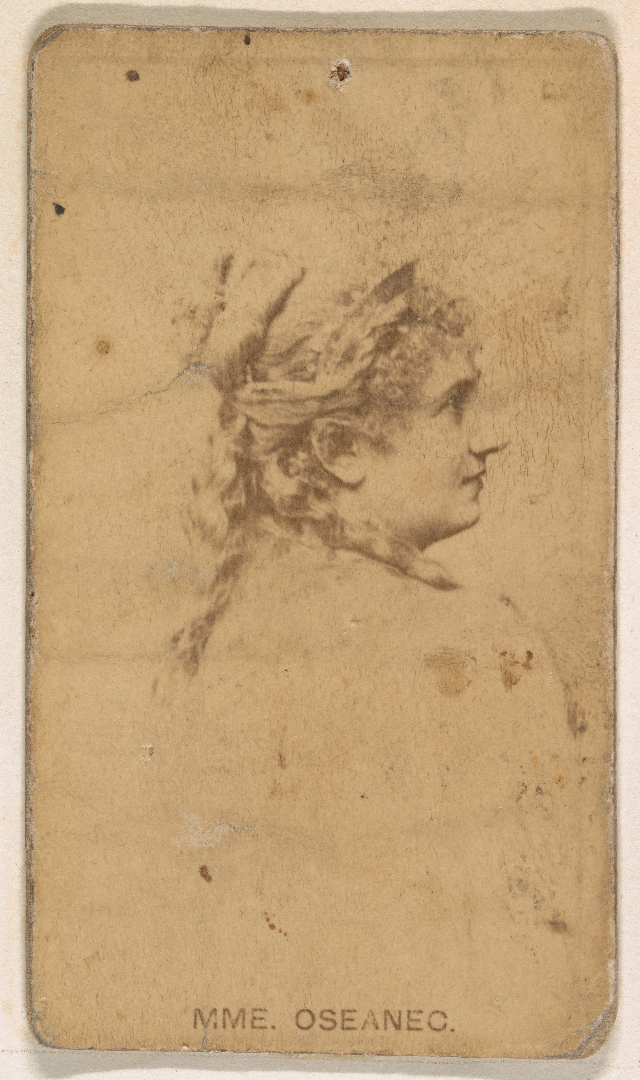 Kinney Brothers Tobacco Company, Mme. Oseanec, from the Actresses series (N245) issued by Kinney Brothers to promote Sweet Caporal Cigarettes