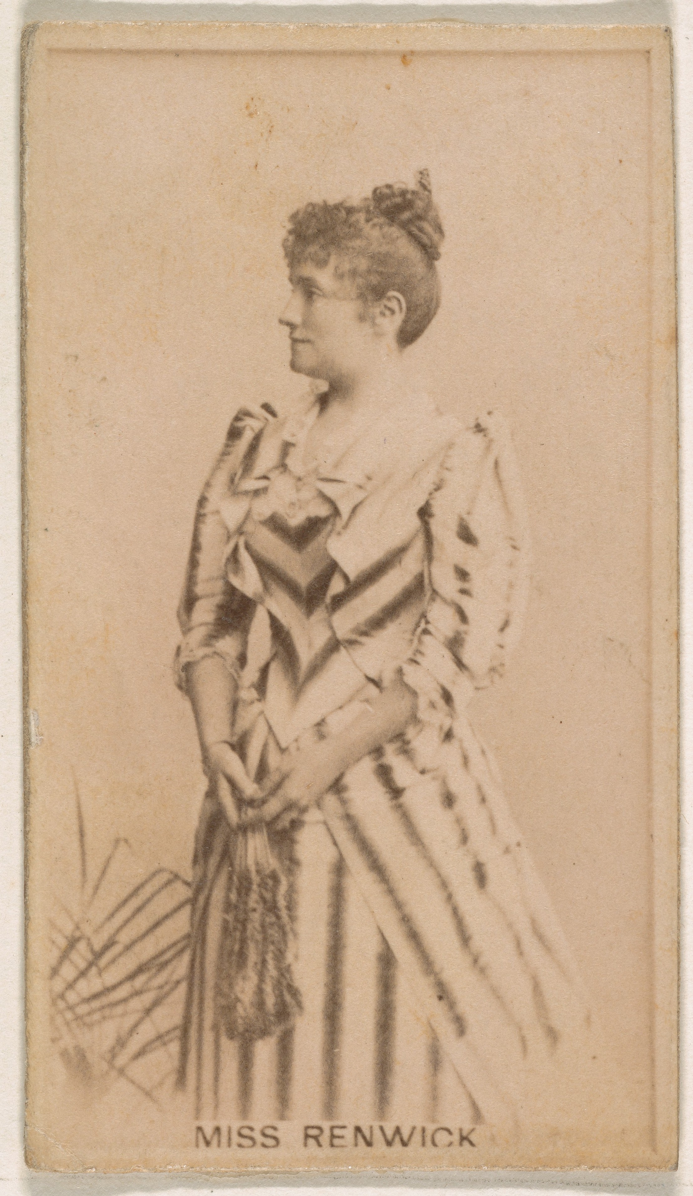 Miss Renwick, from the Actresses series (N245) issued by Kinney Brothers to promote Sweet Caporal Cigarettes