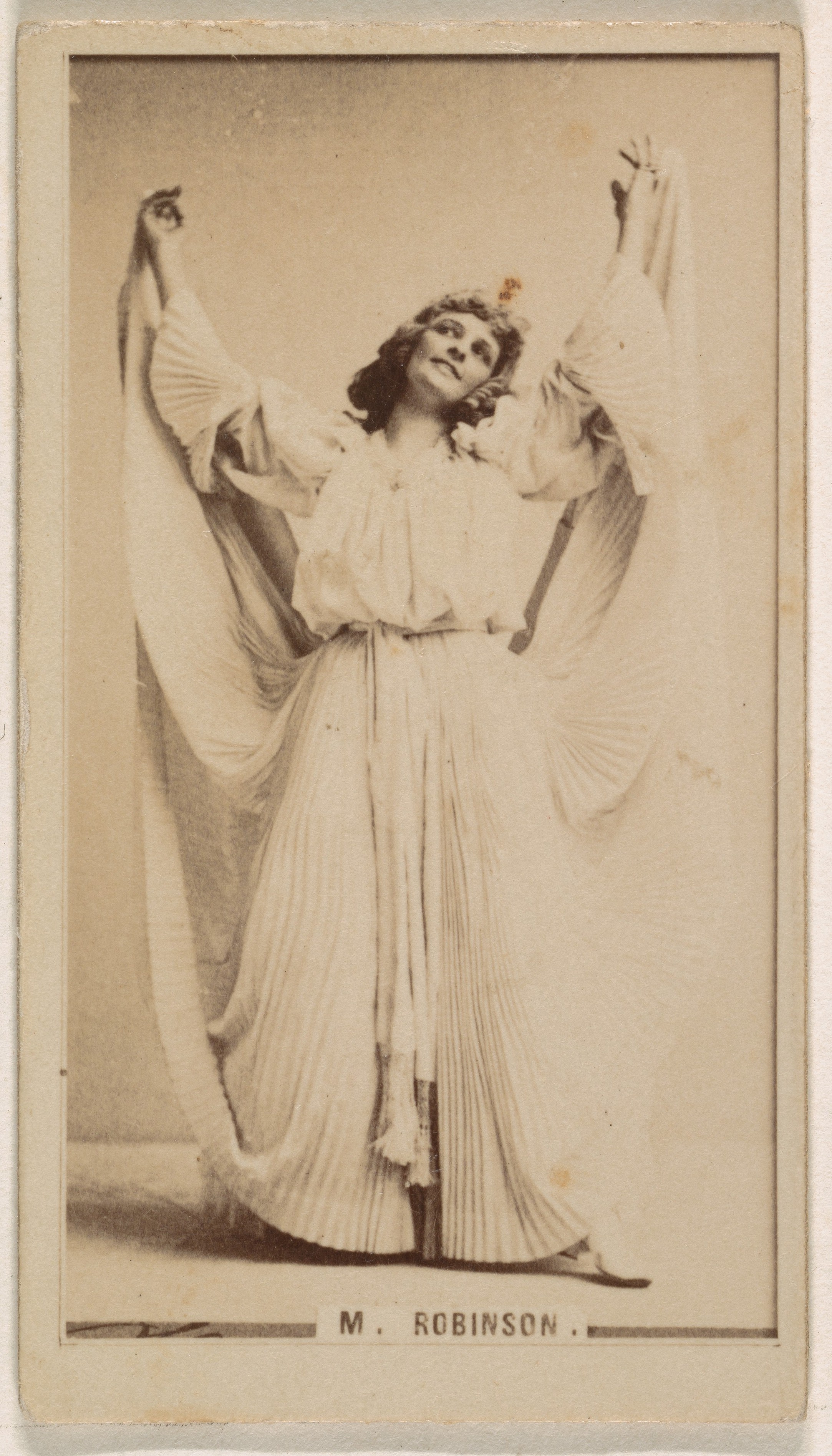 M. Robinson, from the Actresses series (N245) issued by Kinney Brothers to promote Sweet Caporal Cigarettes