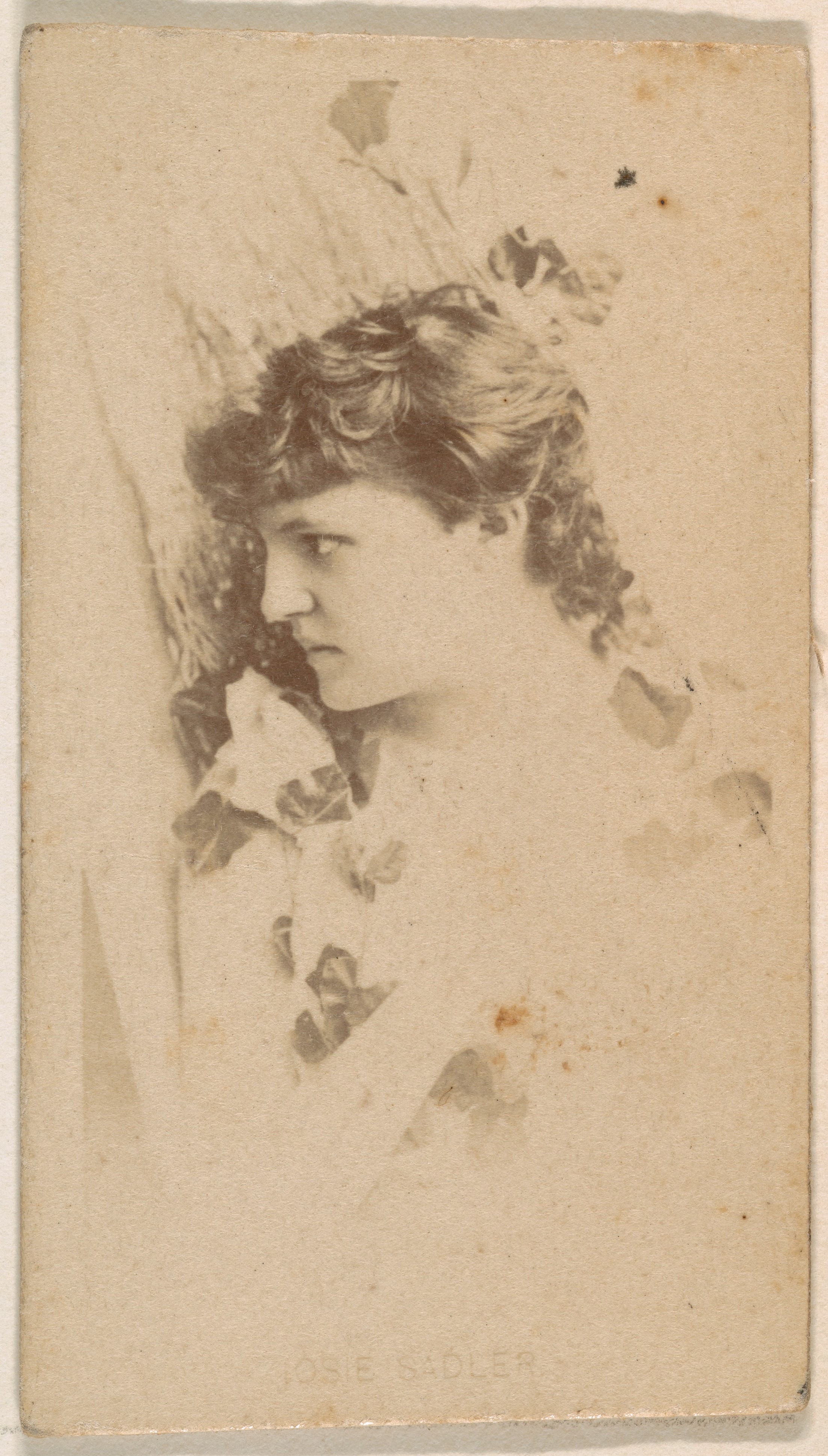 Kinney Brothers Tobacco Company, Josie Sadler, from the Actresses series (N245) issued by Kinney Brothers to promote Sweet Caporal Cigarettes