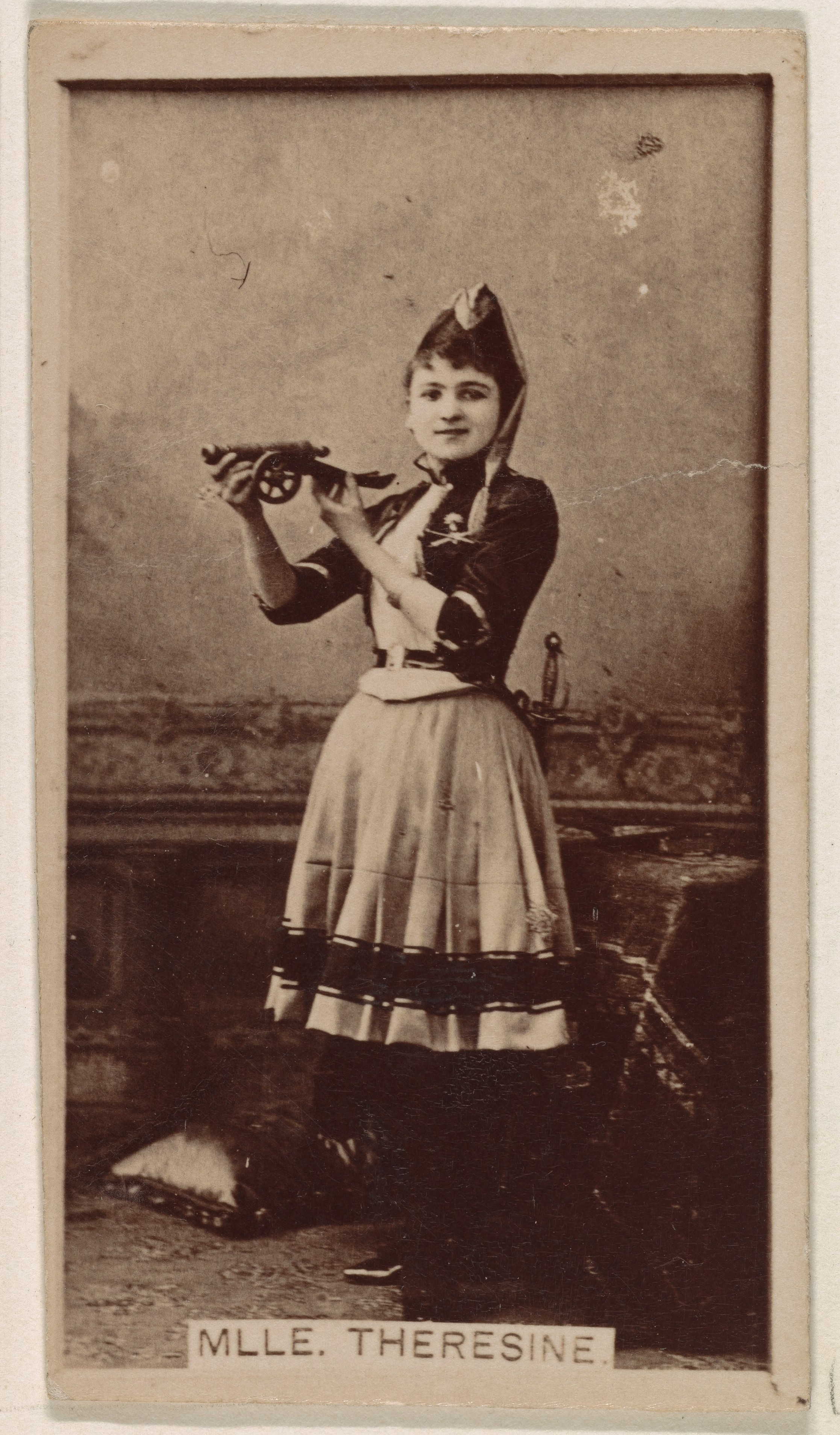 Kinney Brothers Tobacco Company, Mlle. Theresine, from the Actresses series (N245) issued by Kinney Brothers to promote Sweet Caporal Cigarettes