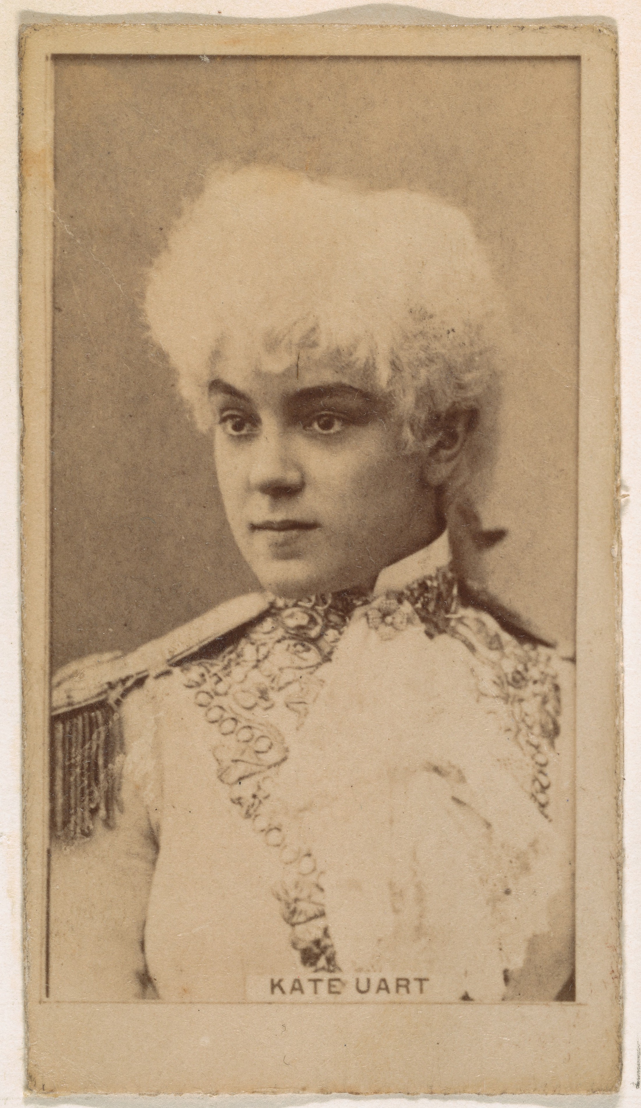 Kinney Brothers Tobacco Company, Kate Uart, from the Actresses series (N245) issued by Kinney Brothers to promote Sweet Caporal Cigarettes