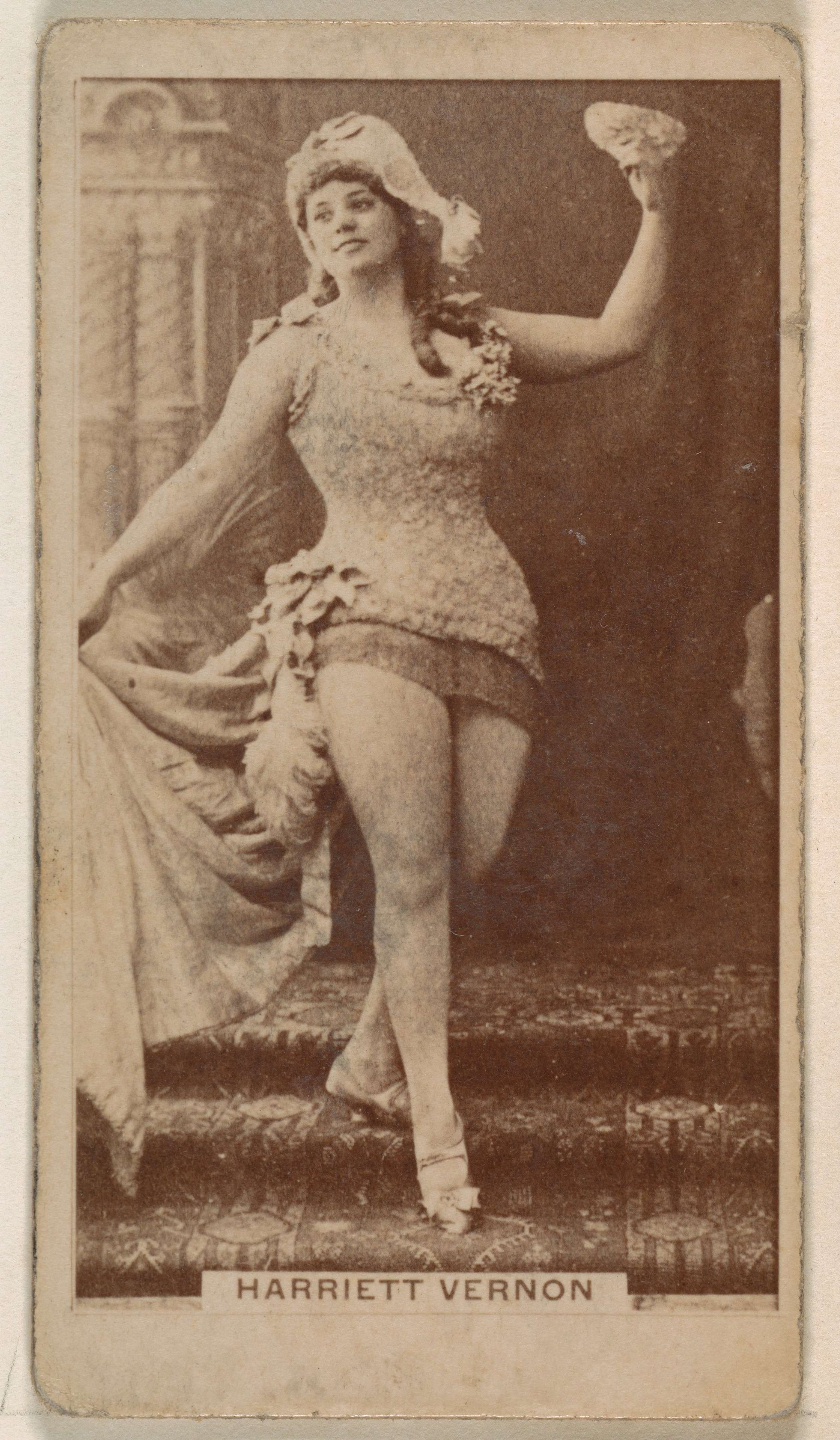 Kinney Brothers Tobacco Company, Harriett Vernon, from the Actresses series (N245) issued by Kinney Brothers to promote Sweet Caporal Cigarettes