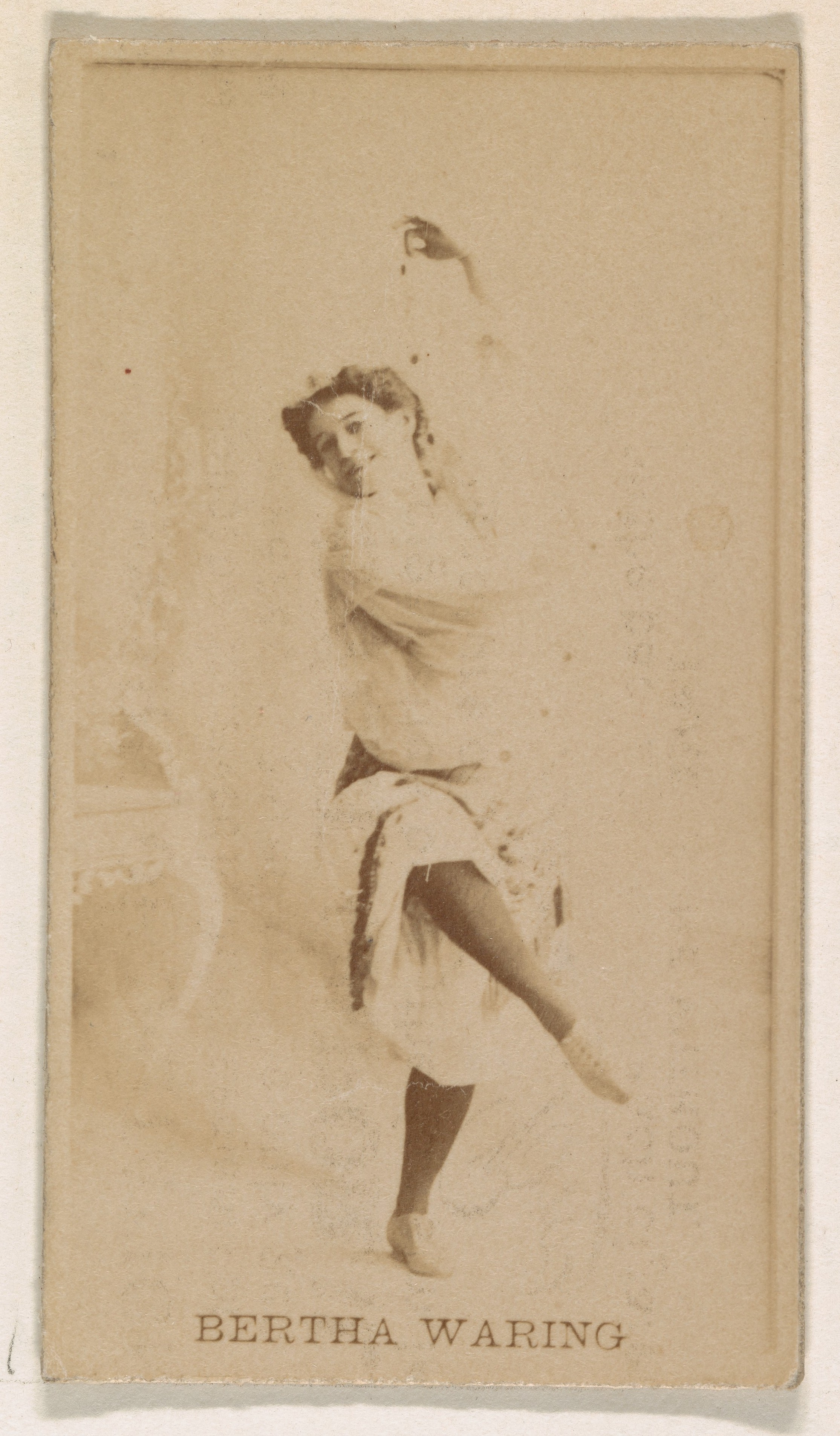 Bertha Waring, from the Actresses series (N245) issued by Kinney Brothers to promote Sweet Caporal Cigarettes