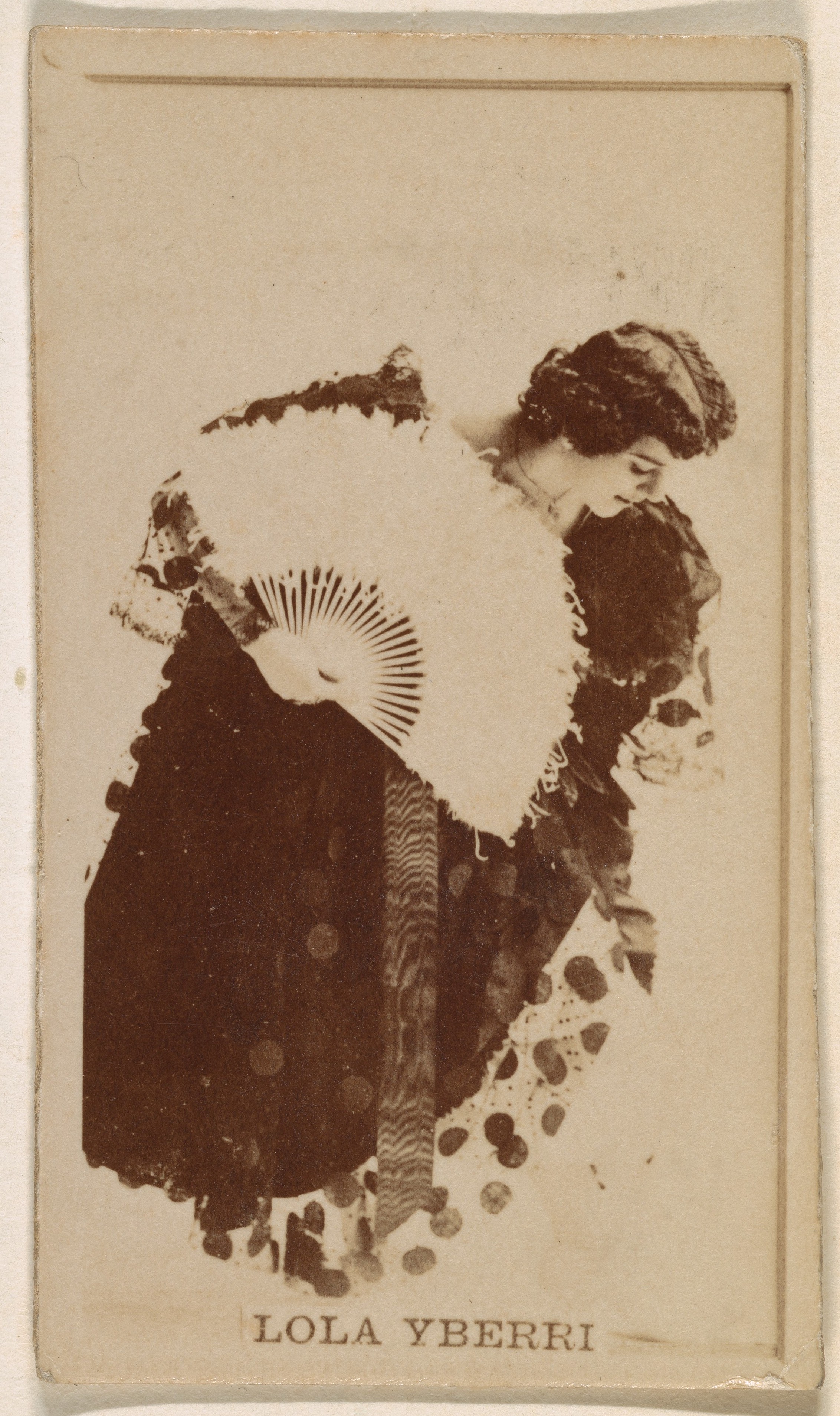 Lola Yberri, from the Actresses series (N245) issued by Kinney Brothers to promote Sweet Caporal Cigarettes