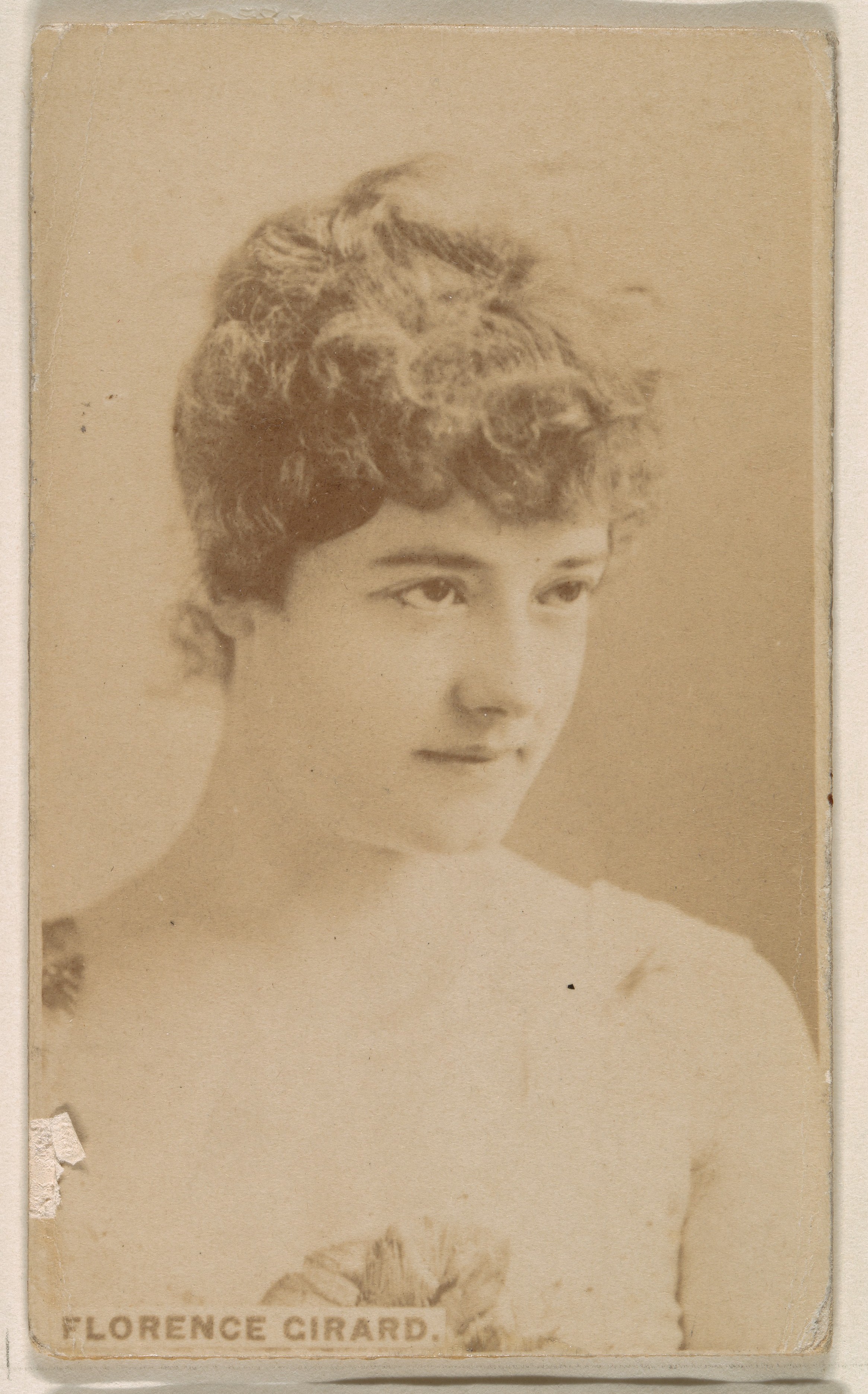 Florence Girard, from the Actresses series (N246), Type 1, issued by Kinney Brothers to promote Sporting Extra Cigarettes