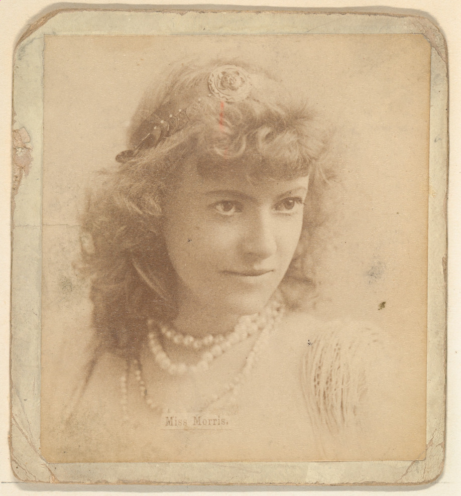 Miss Morris, from the Actresses series (N246), Type 2, issued by Kinney Brothers to promote Sporting Extra Cigarettes