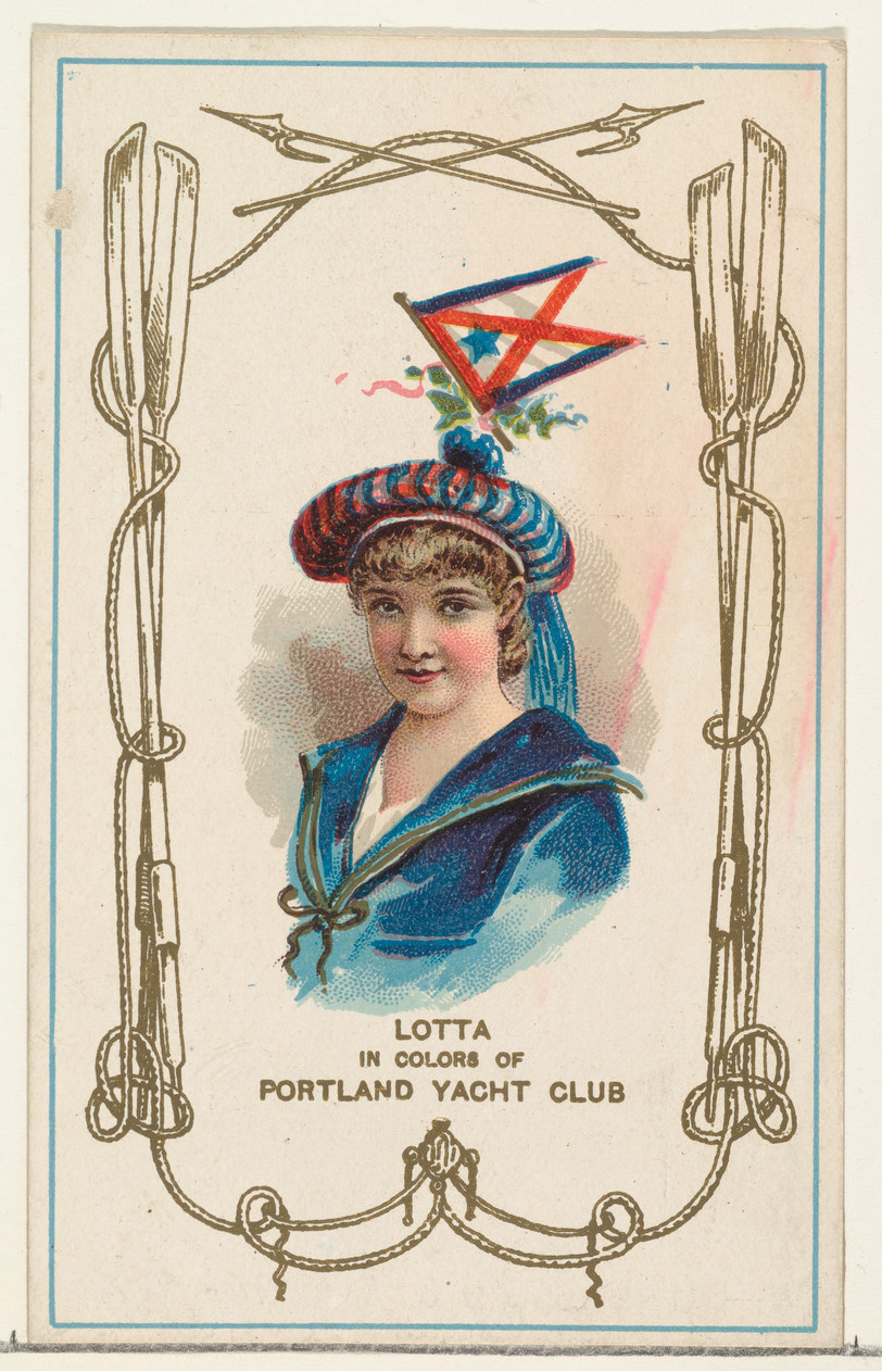 W. Duke, Sons & Co., Lotta in Colors of Portland Yacht Club, from the Yacht Colors of the World series (N140) issued by Duke Sons & Co. to promote Honest Long Cut Tobacco