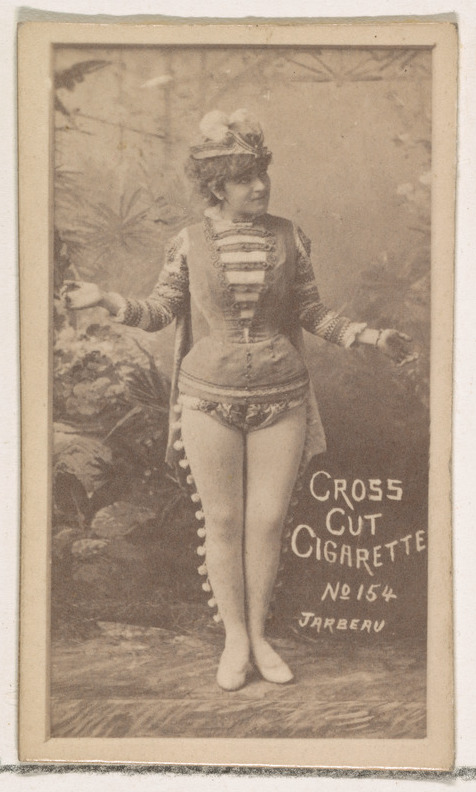 Card Number 154, Jarbeau, from the Actors and Actresses series (N145-1) issued by Duke Sons & Co. to promote Cross Cut Cigarettes