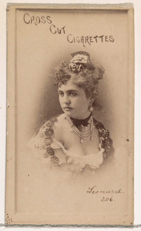 Card Number 206, Leicester, from the Actors and Actresses series (N145-1) issued by Duke Sons & Co. to promote Cross Cut Cigarettes
