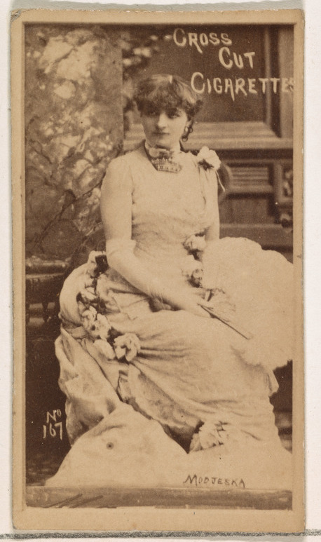 Card Number 167, Modjeska, from the Actors and Actresses series (N145-1) issued by Duke Sons & Co. to promote Cross Cut Cigarettes