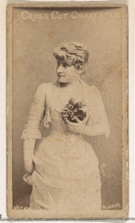 W. Duke, Sons & Co., Card Number 240, Lillian Russell, from the Actors and Actresses series (N145-1) issued by Duke Sons & Co. to promote Cross Cut Cigarettes