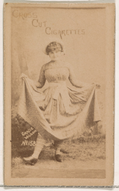 Card Number 158, Gracie Wilson, from the Actors and Actresses series (N145-1) issued by Duke Sons & Co. to promote Cross Cut Cigarettes