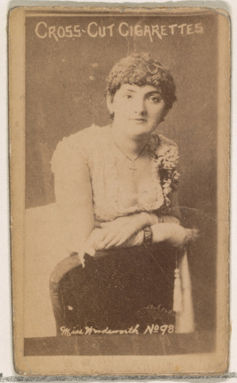 W. Duke, Sons & Co., Card Number 98, Miss Wordsworth, from the Actors and Actresses series (N145-1) issued by Duke Sons & Co. to promote Cross Cut Cigarettes