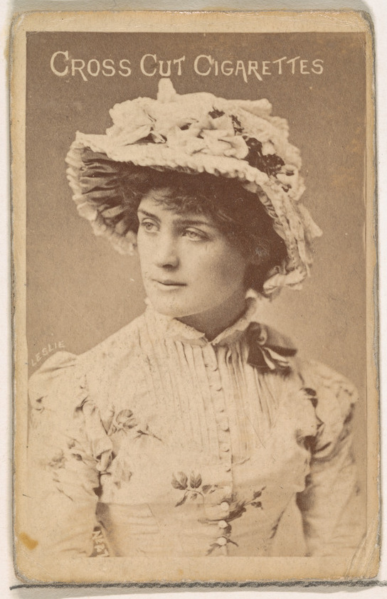 W. Duke, Sons & Co., Leslie, from the Actors and Actresses series (N145-1) issued by Duke Sons & Co. to promote Cross Cut Cigarettes