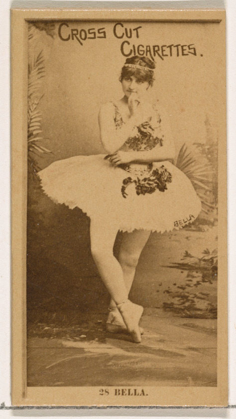 W. Duke, Sons & Co., Card Number 28, Bella, from the Actors and Actresses series (N145-2) issued by Duke Sons & Co. to promote Cross Cut Cigarettes