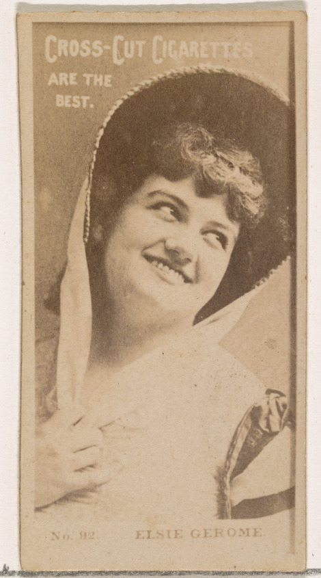 Card Number 92, Elsie Gerome, from the Actors and Actresses series (N145-2) issued by Duke Sons & Co. to promote Cross Cut Cigarettes