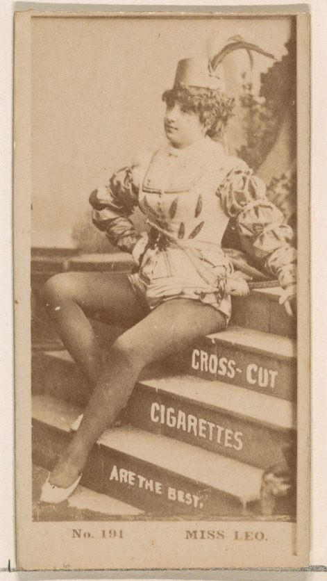 W. Duke, Sons & Co., Card Number 191, Miss Leo, from the Actors and Actresses series (N145-2) issued by Duke Sons & Co. to promote Cross Cut Cigarettes
