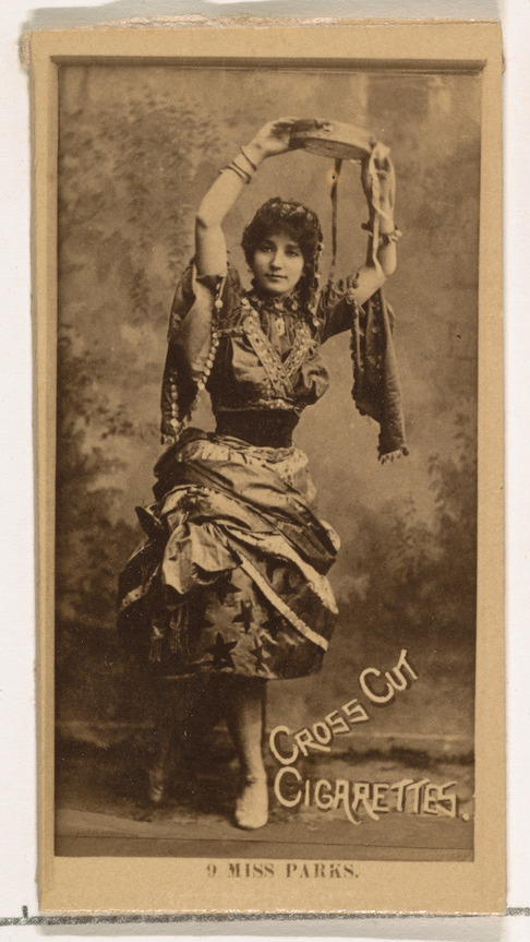 Card Number 9, Miss Parks, from the Actors and Actresses series (N145-2) issued by Duke Sons & Co. to promote Cross Cut Cigarettes