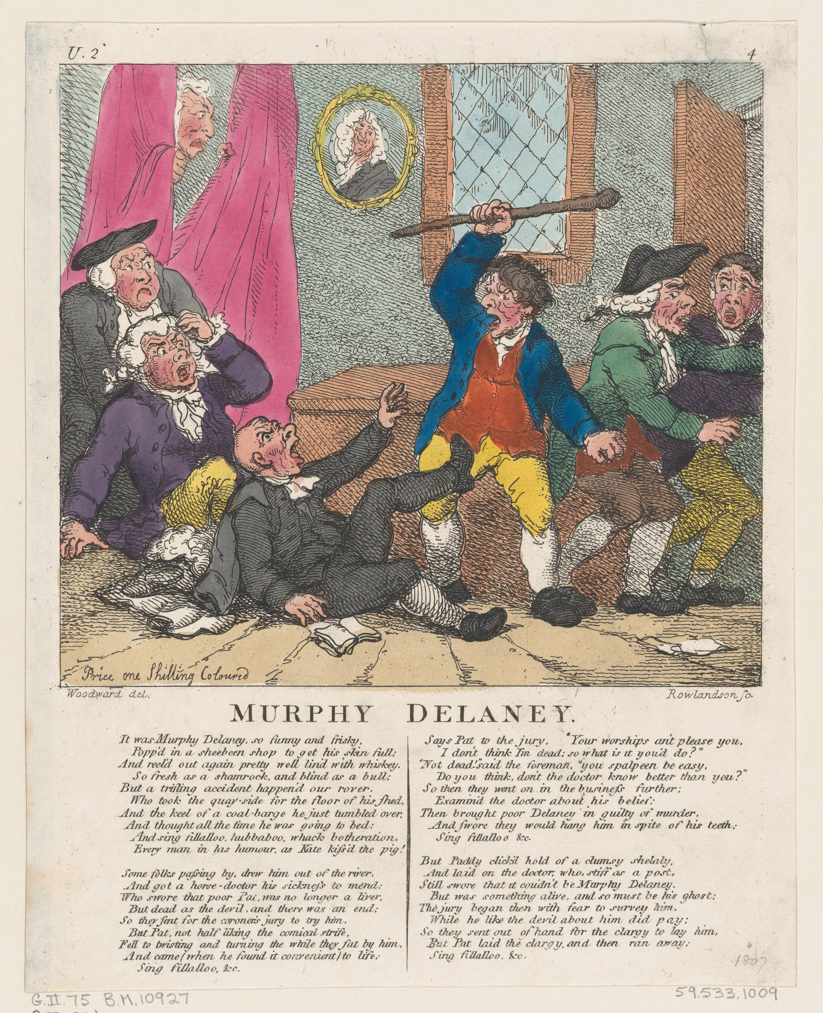 'Murphy Delaney' - print by Thomas Rowlandson, after George Murgatroyd Woodward, June 15, 1807. From the The Metropolitan Museum of Art, New York.