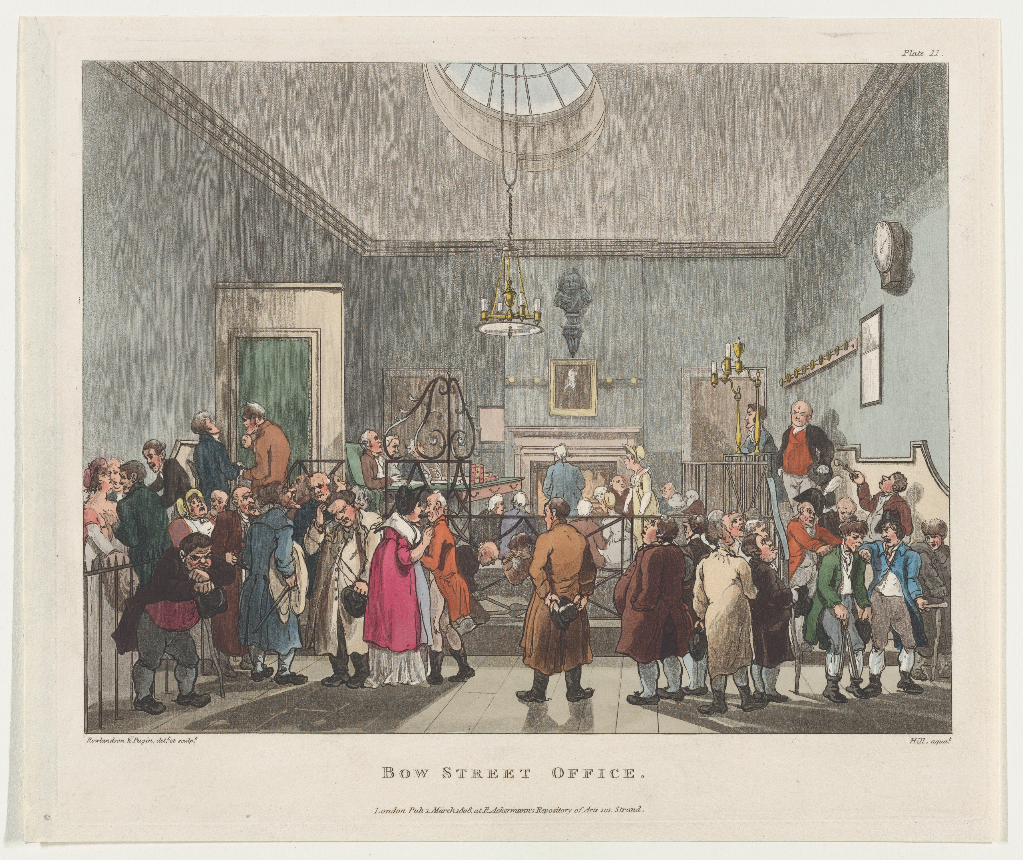 Designed and etched by Thomas Rowlandson | Bow Street Office | The  Metropolitan Museum of Art