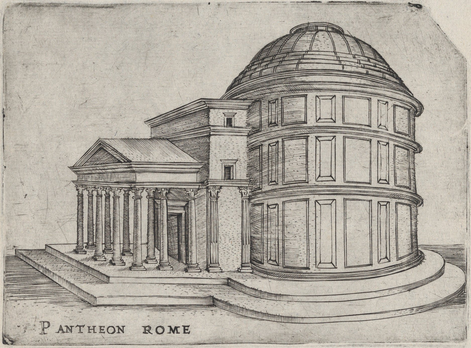 Anonymous, Italian, 16th century | Pantheon Rome, from a Series of 24  Depicting (Reconstructed) Buildings from Roman Antiquity | The Metropolitan  Museum of Art