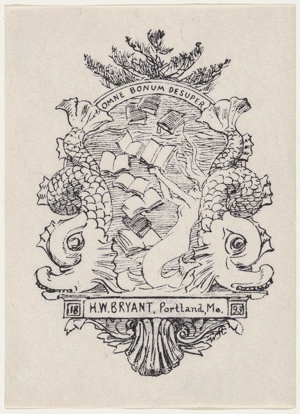Winslow Homer | Bookplate for H. W. Bryant of Portland Maine | The ...