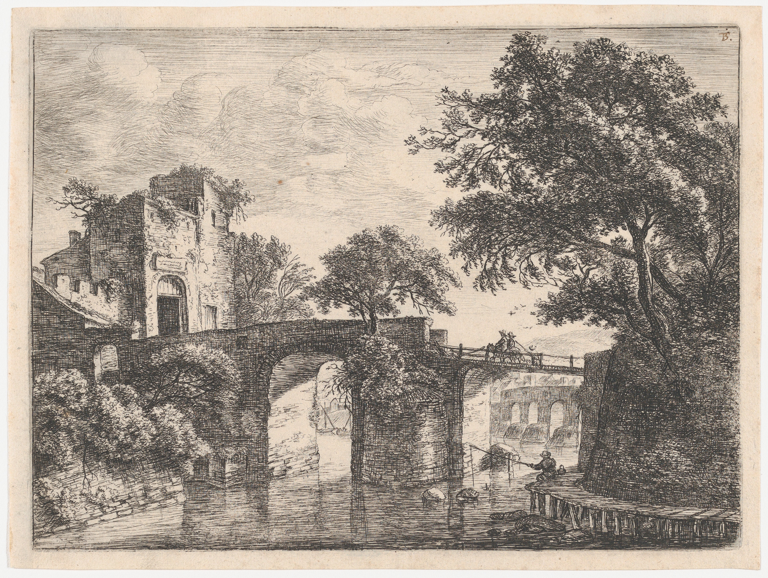 Etched by Anthonie Waterloo | Two Stone Bridges | The Metropolitan ...