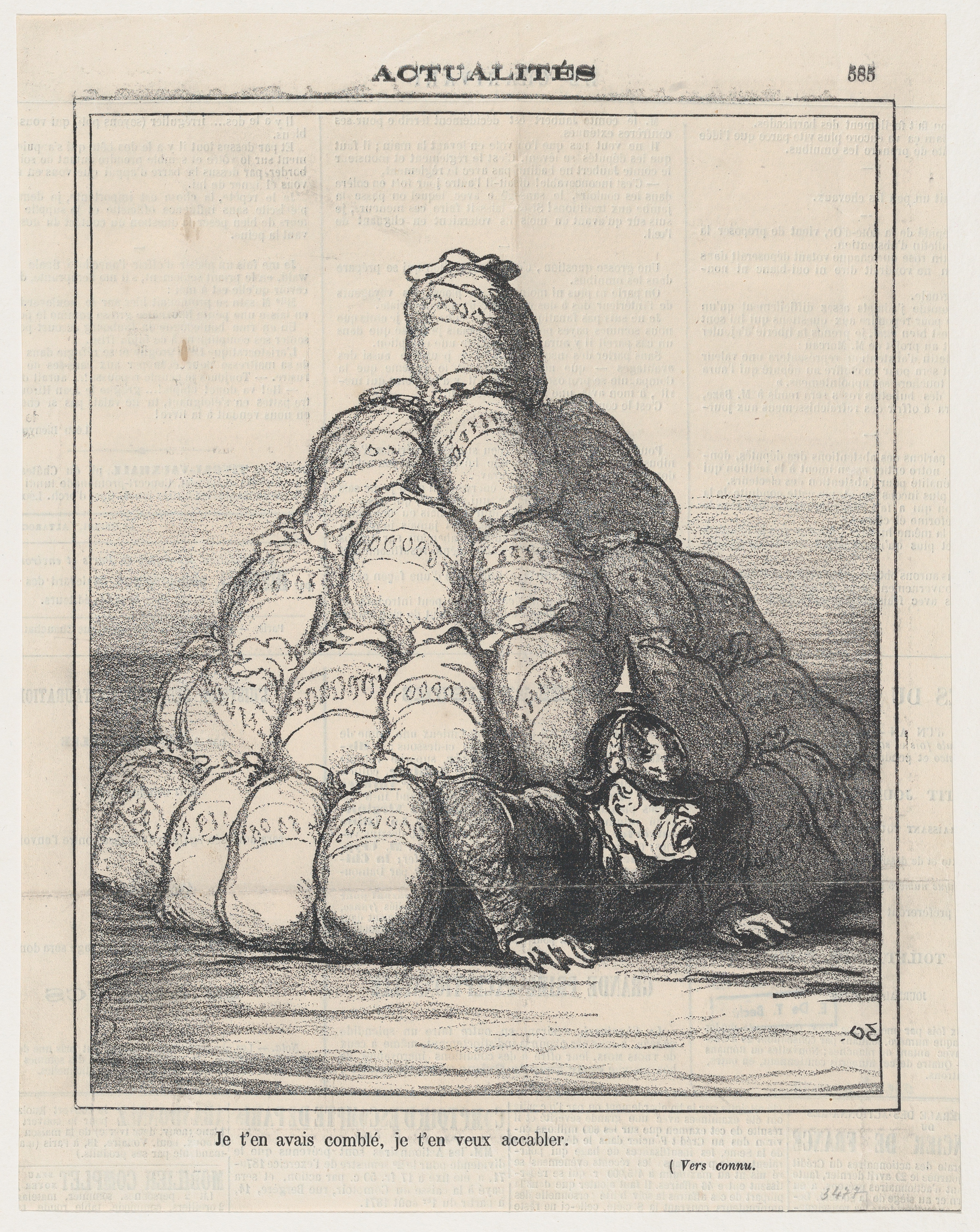 Honoré Daumier, I have filled you up full to the top. I wished it would crush you, from "News of the day"