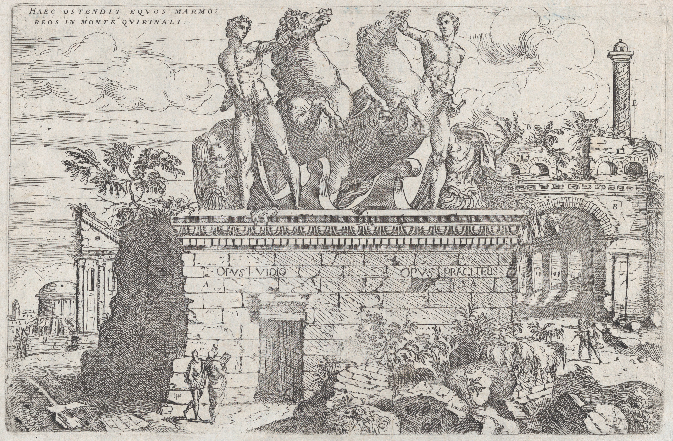 Giovanni Battista Pittoni the Elder | Roman ruins with the horse tamers ...