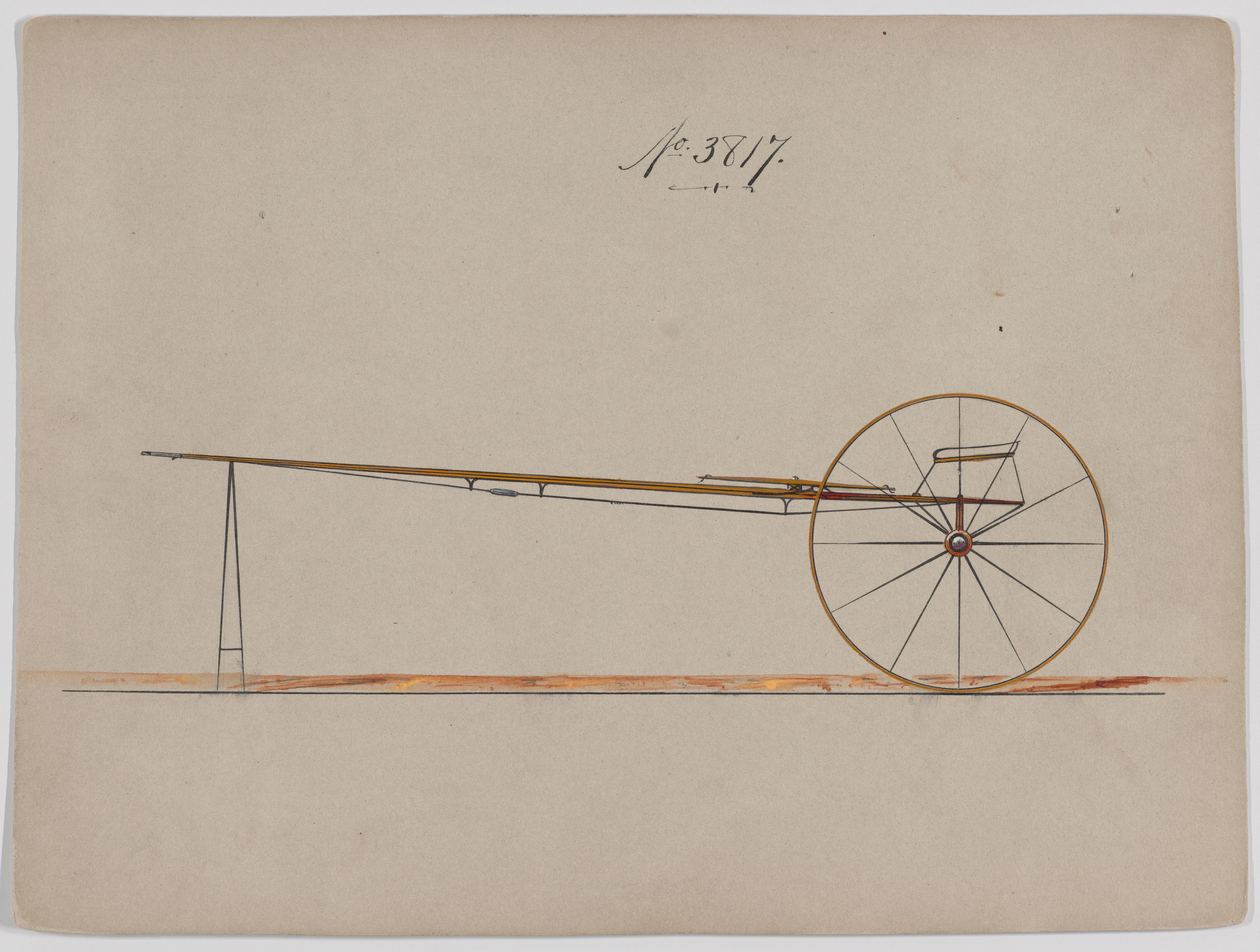 Design for Dog Cart or 2 Wheeler, no. 3817