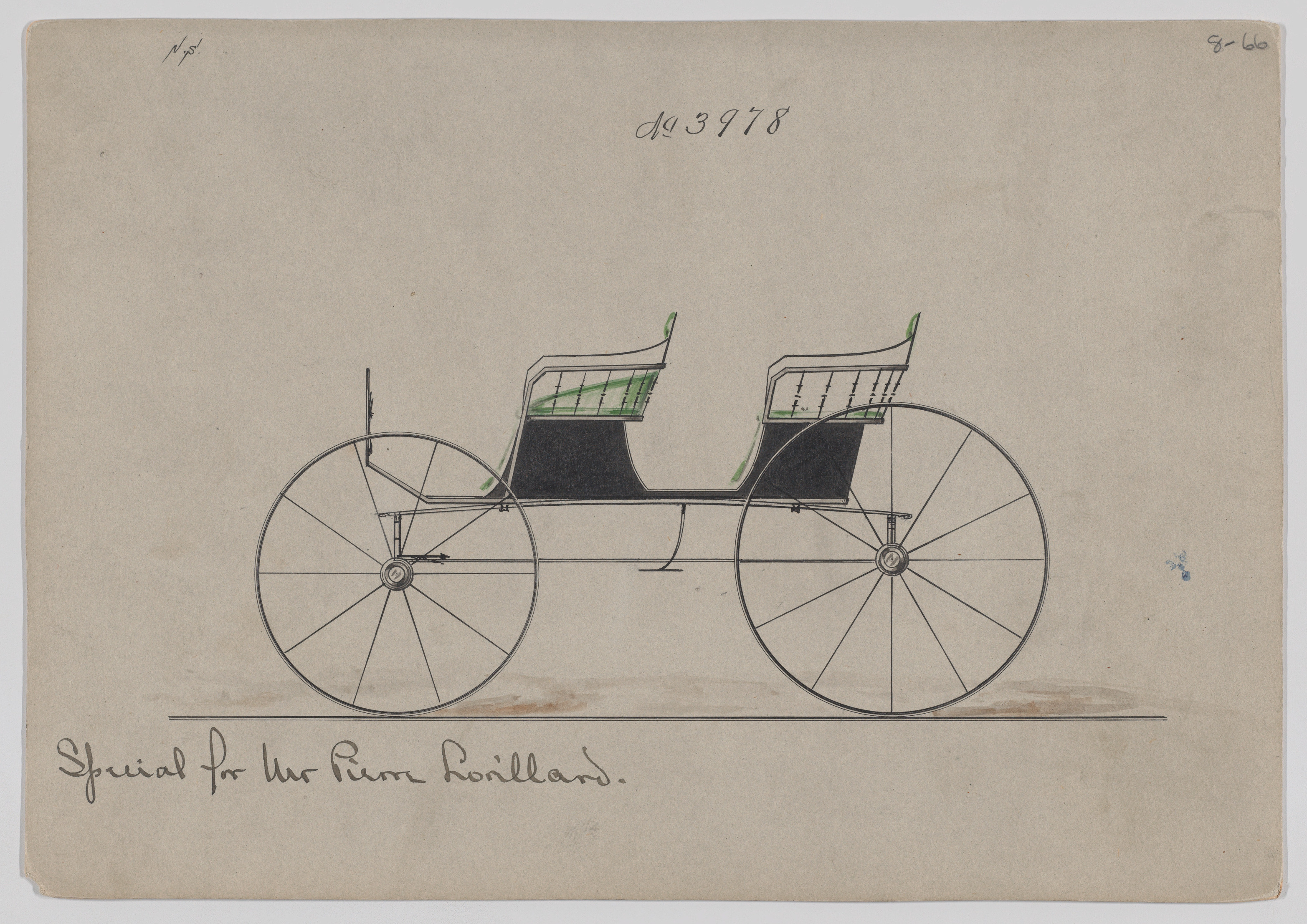 Brewster & Co. | Design for 2 seat Side Bar Phaeton or Wagon