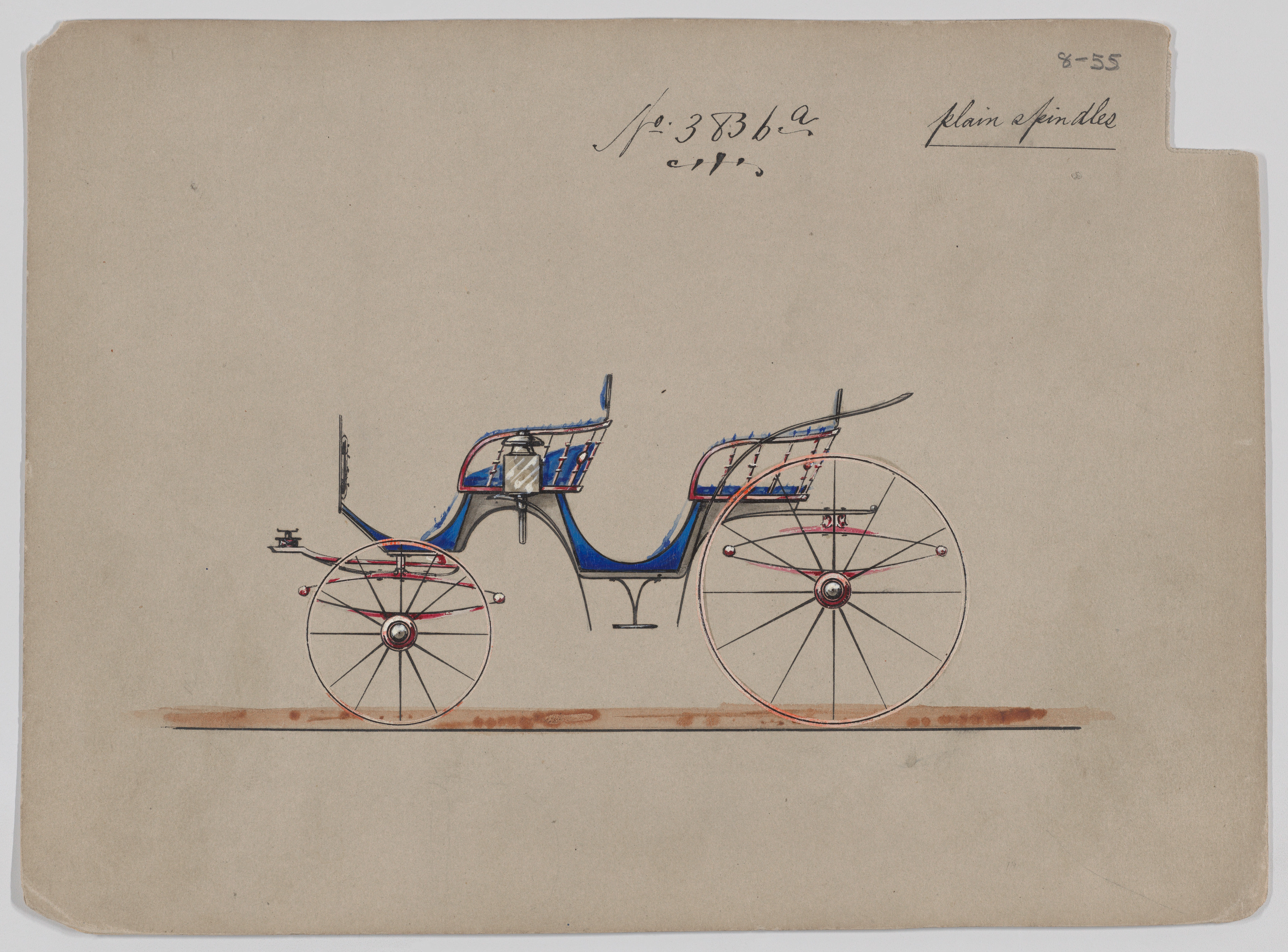 Design for 4 seat Phaeton, no top, no. 3836a