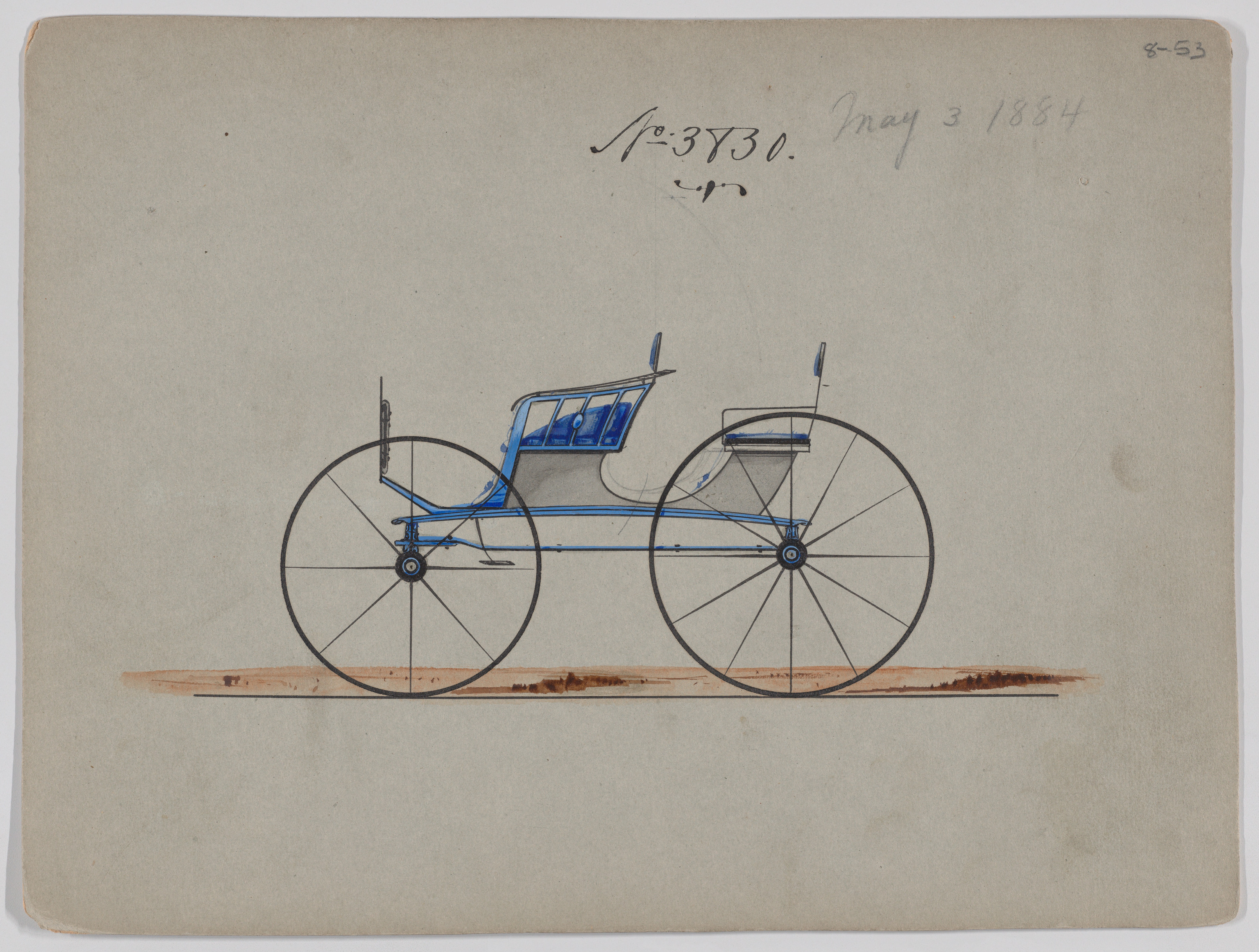 Design for 4 seat Phaeton, no top, no. 3830