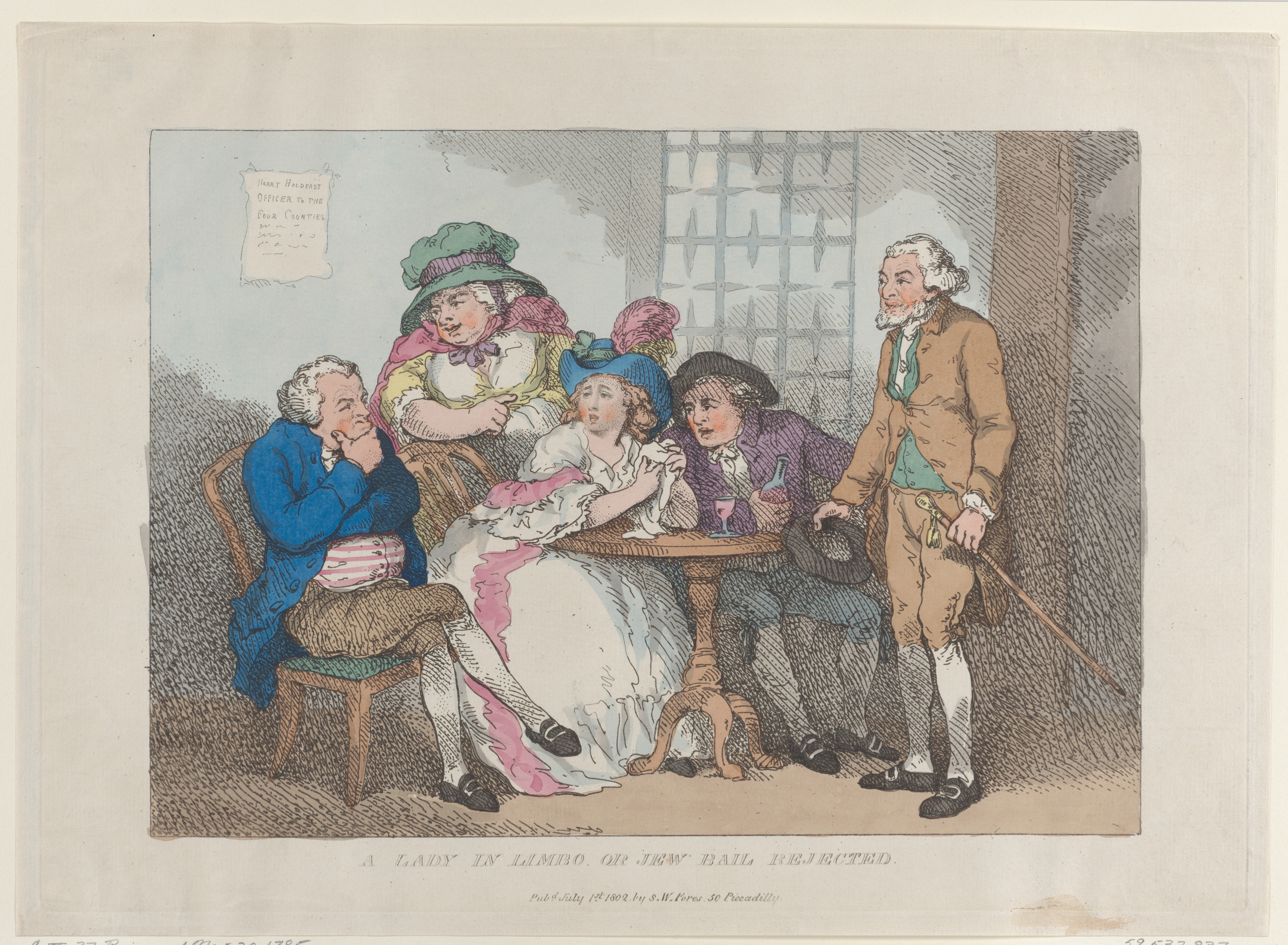 Thomas Rowlandson A Lady In Limbo Or Jew Bail Rejected The