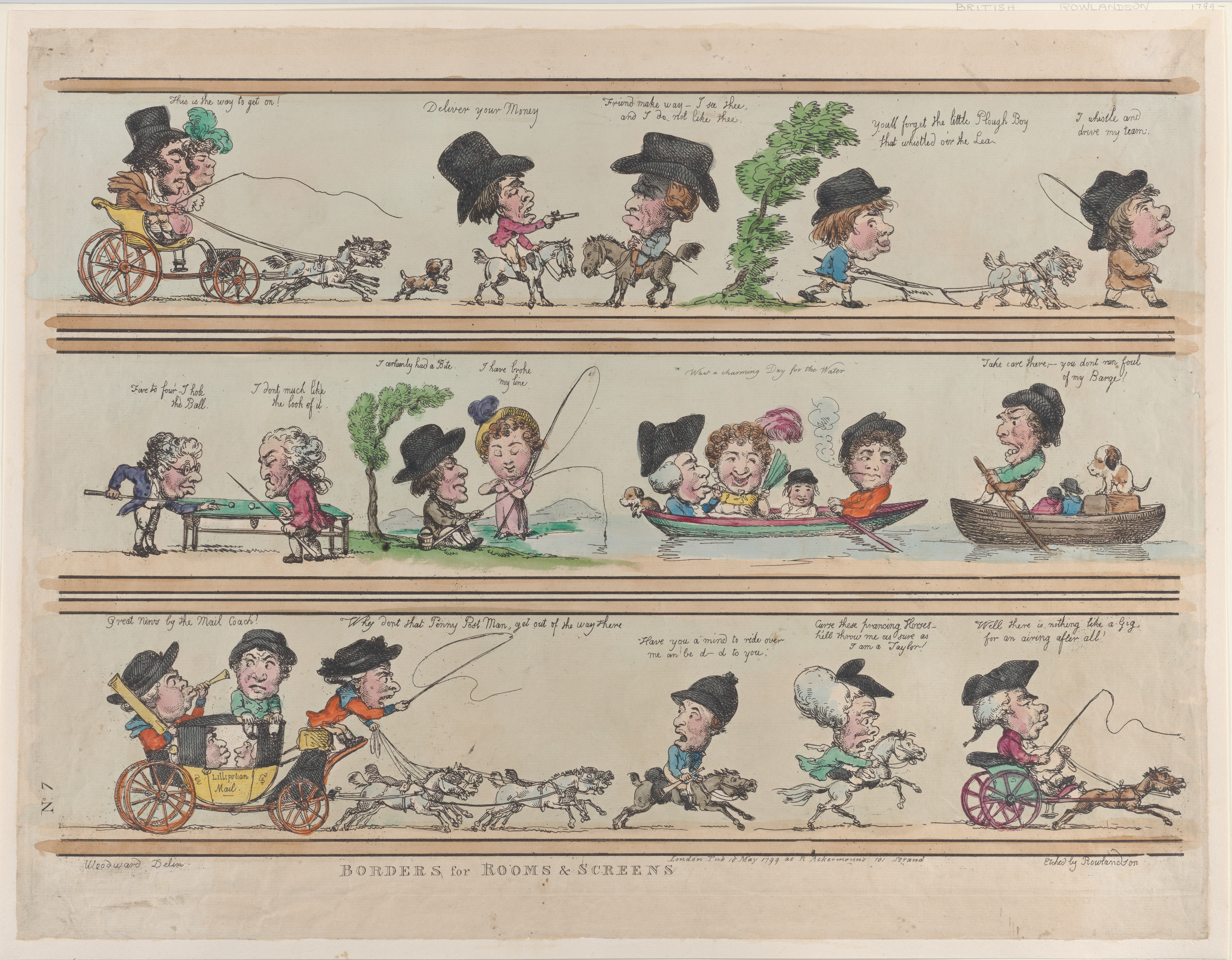 Thomas Rowlandson, Borders for Rooms & Screens, Plate 7