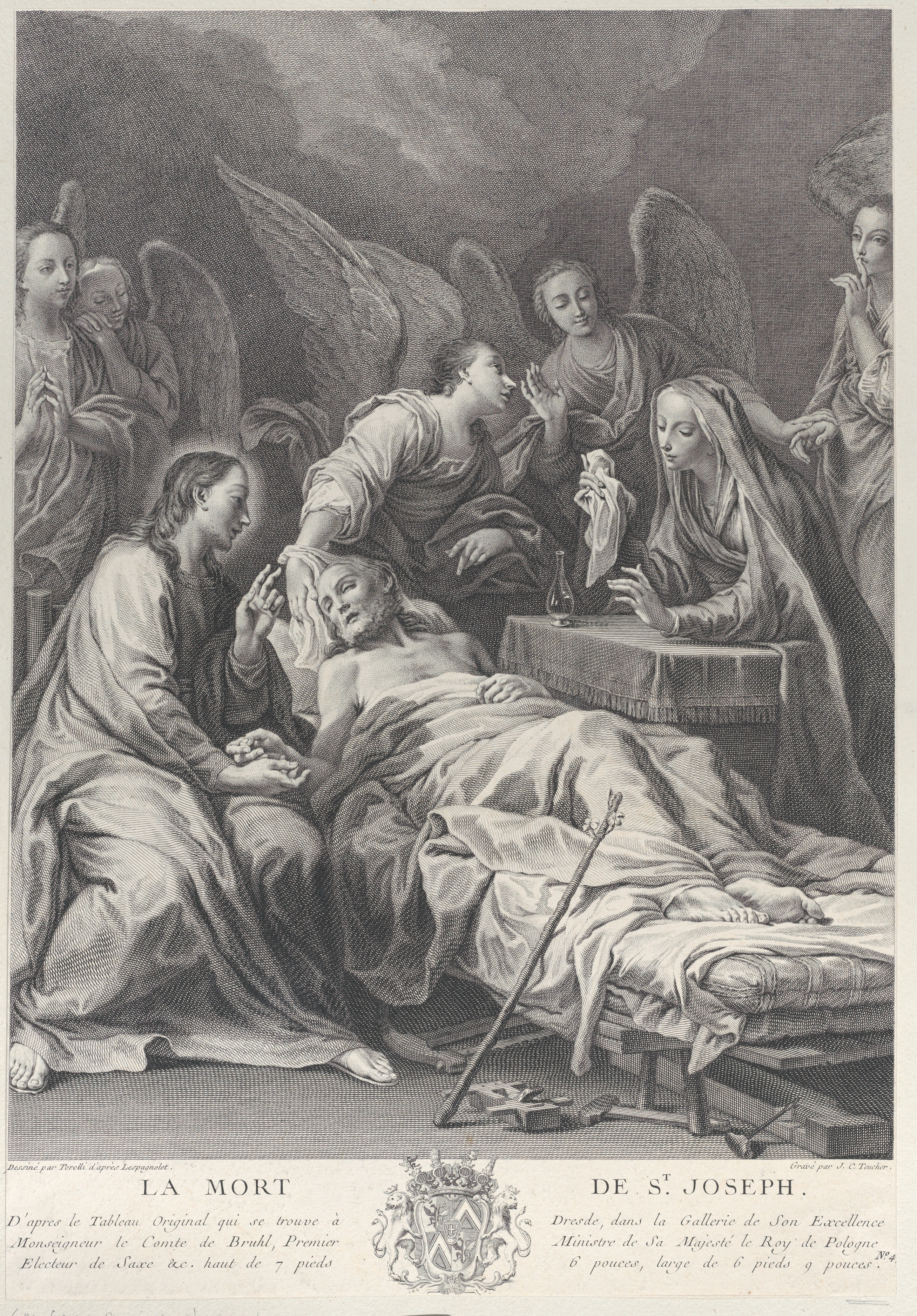 Johann Christian Teucher The Death Of Saint Joseph Lying On A Bed With Jesus The Virgin Mary And Angels At His Side The Metropolitan Museum Of Art