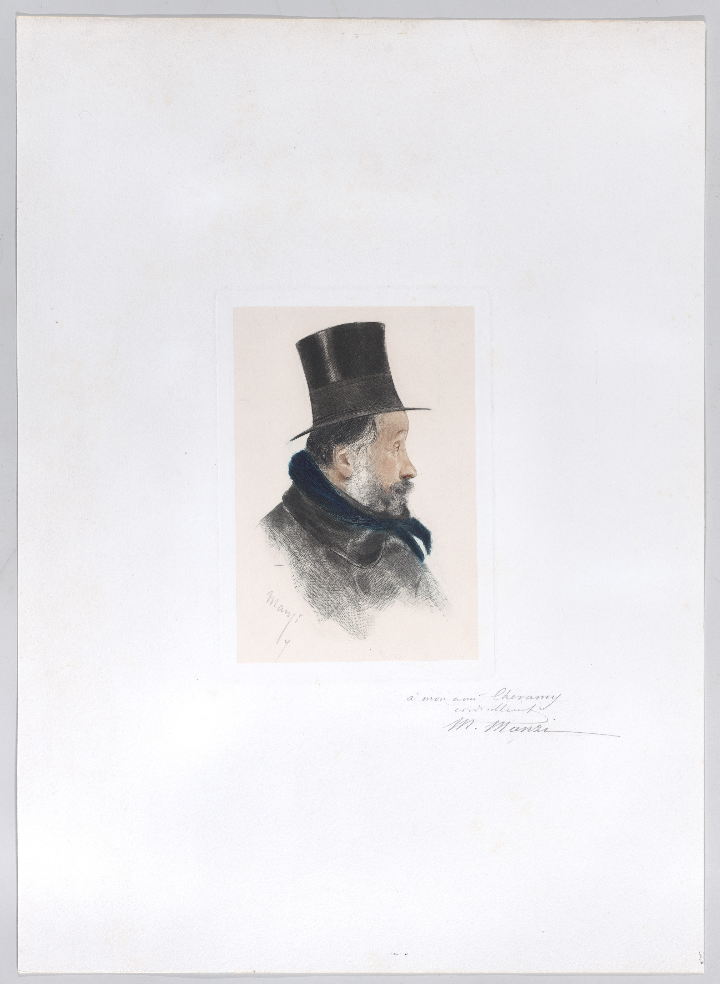 Michel Manzi Portrait of Edgar Degas in profile The