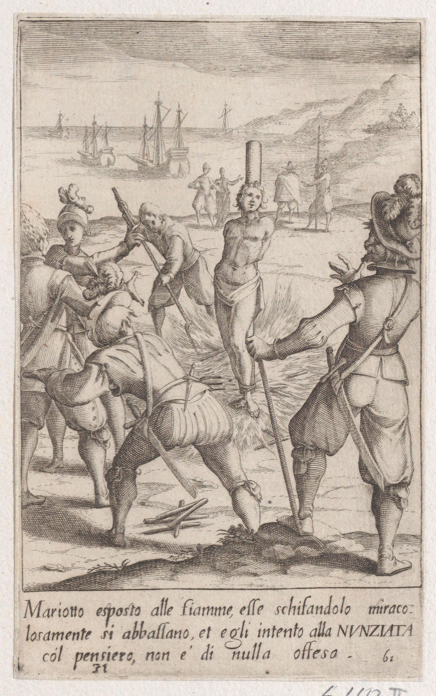 Jacques Callot, Mariotto, from Scelta d'Alcuni Miracoli e Grazie della Santissima Nunziata di Firenze (Selection of Some Miracles and Graces that Occurred in the Church of the Annunziata in Florence)