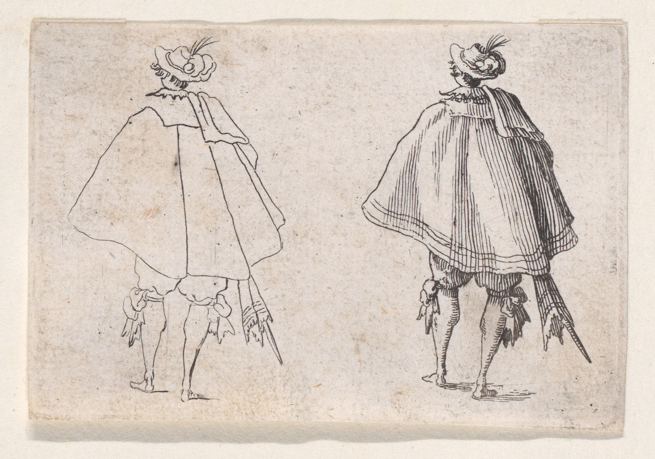 Reverse Copy of Le Gentilhomme au Grand Manteau, Vu de Dos (Gentleman with a Large Mantle, Viewed from Behind), from "Les Caprices" Series A, The Florence Set