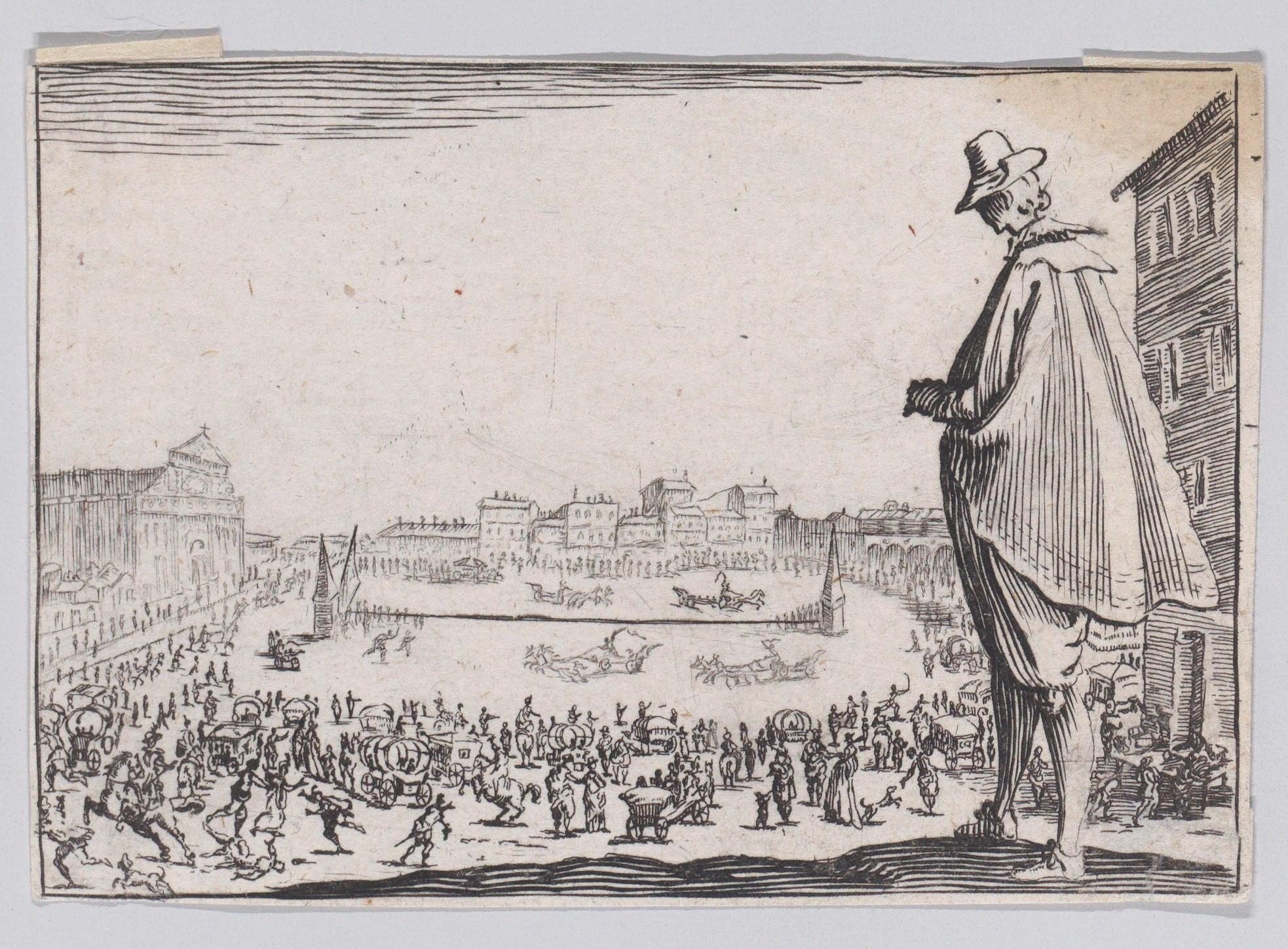 Anonymous, Reverse Copy of La Course de Chars sur la Place Santa Maria Novella a Florence (The Chariot Race on the Piazza Santa Maria Novella in Florence), from "Les Caprices" Series A, The Florence Set