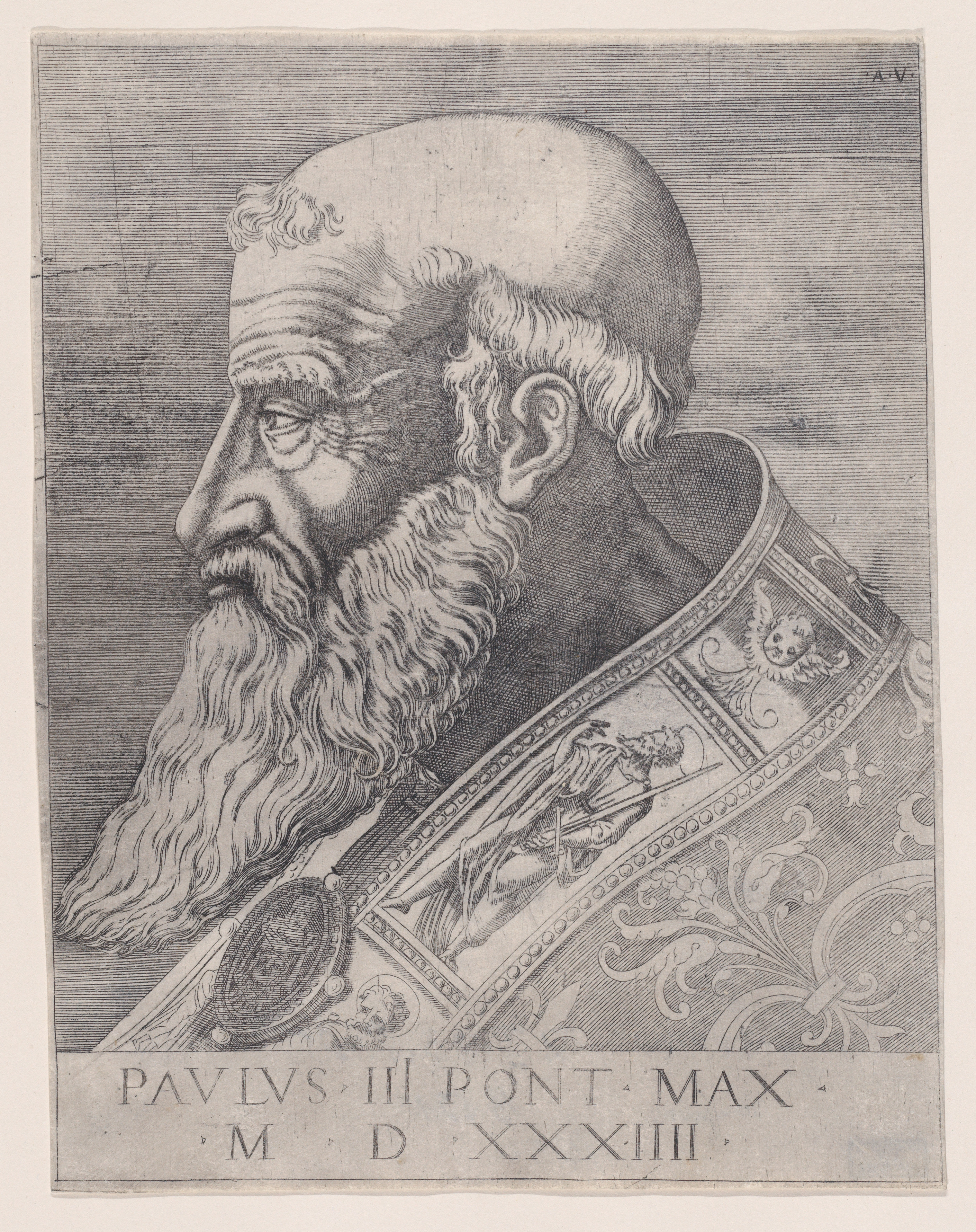 Agostino Veneziano (Agostino Musi) | Pope III, Bareheaded | The Metropolitan Museum of Art