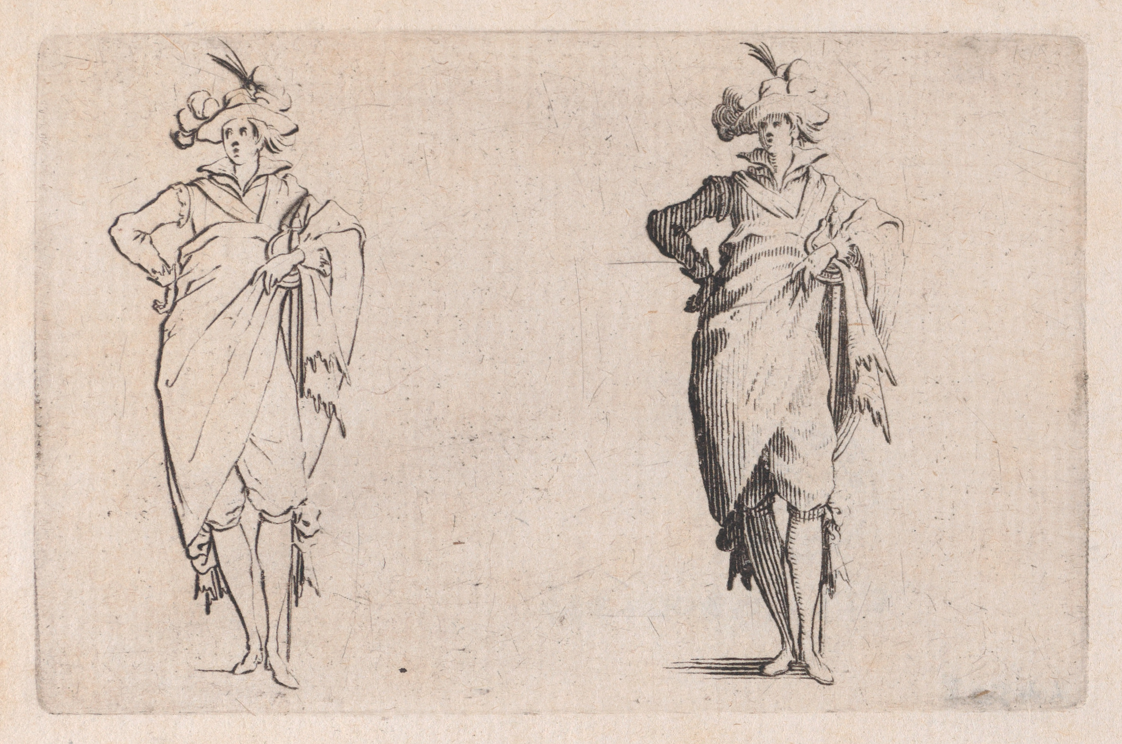 Le Gentilhomme de Face, la Main Droite sur la Hanche (The Gentleman Facing the Front, his Right Hand on his Hip), from "Les Caprices" Series B, The Nancy Set