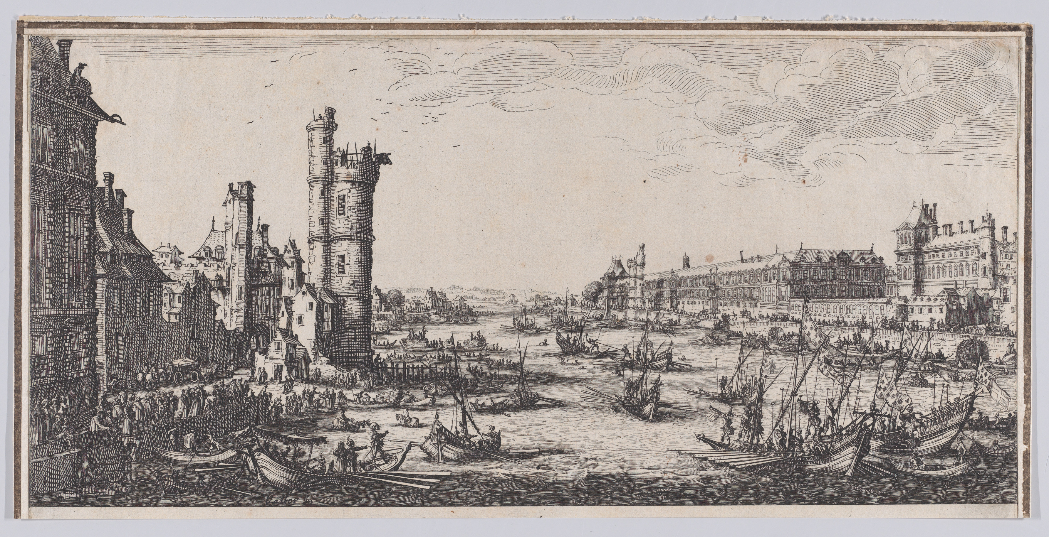 Anonymous, Copy of Vue du Louvre (View of the Louvre), from "Les Deux Grandes Vues de Paris" (The Two Large Views of Paris)