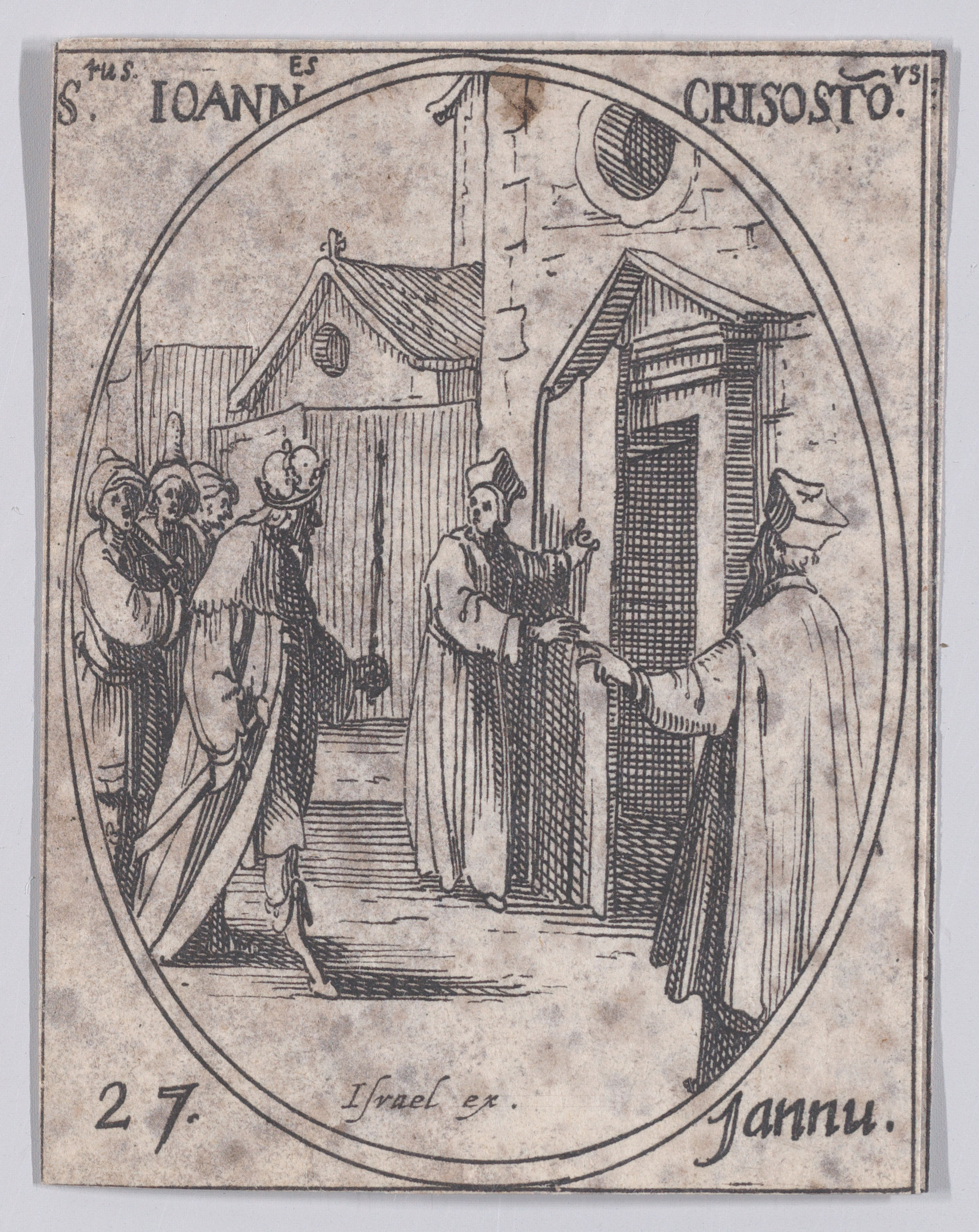 S. Jean Chrysostome (St. John Chrisostome), January 27th, from Les Images De Tous Les Saincts et Saintes de L'Année (Images of All of the Saints and Religious Events of the Year), Jacques Callot (French, Nancy 1592–1635 Nancy), Etching; second state of two (Lieure)